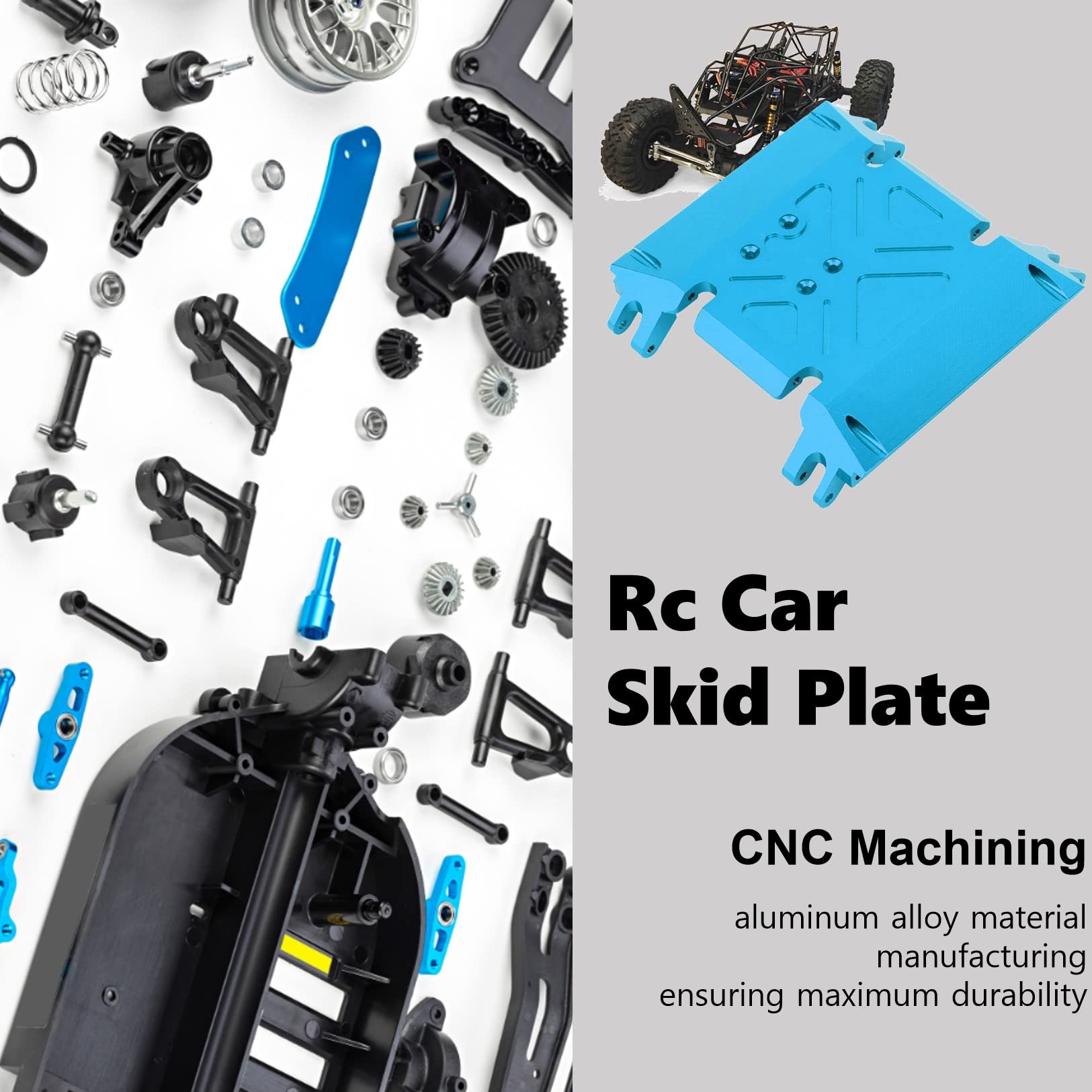 Durable RC Car Skid Plate for 1/10 Scale Models (90018 90048) - Heavy-Duty Center Gear Box Mount with Easy Screw Installation - Perfect for Off-Road Bashing & Rock Crawling Adventures