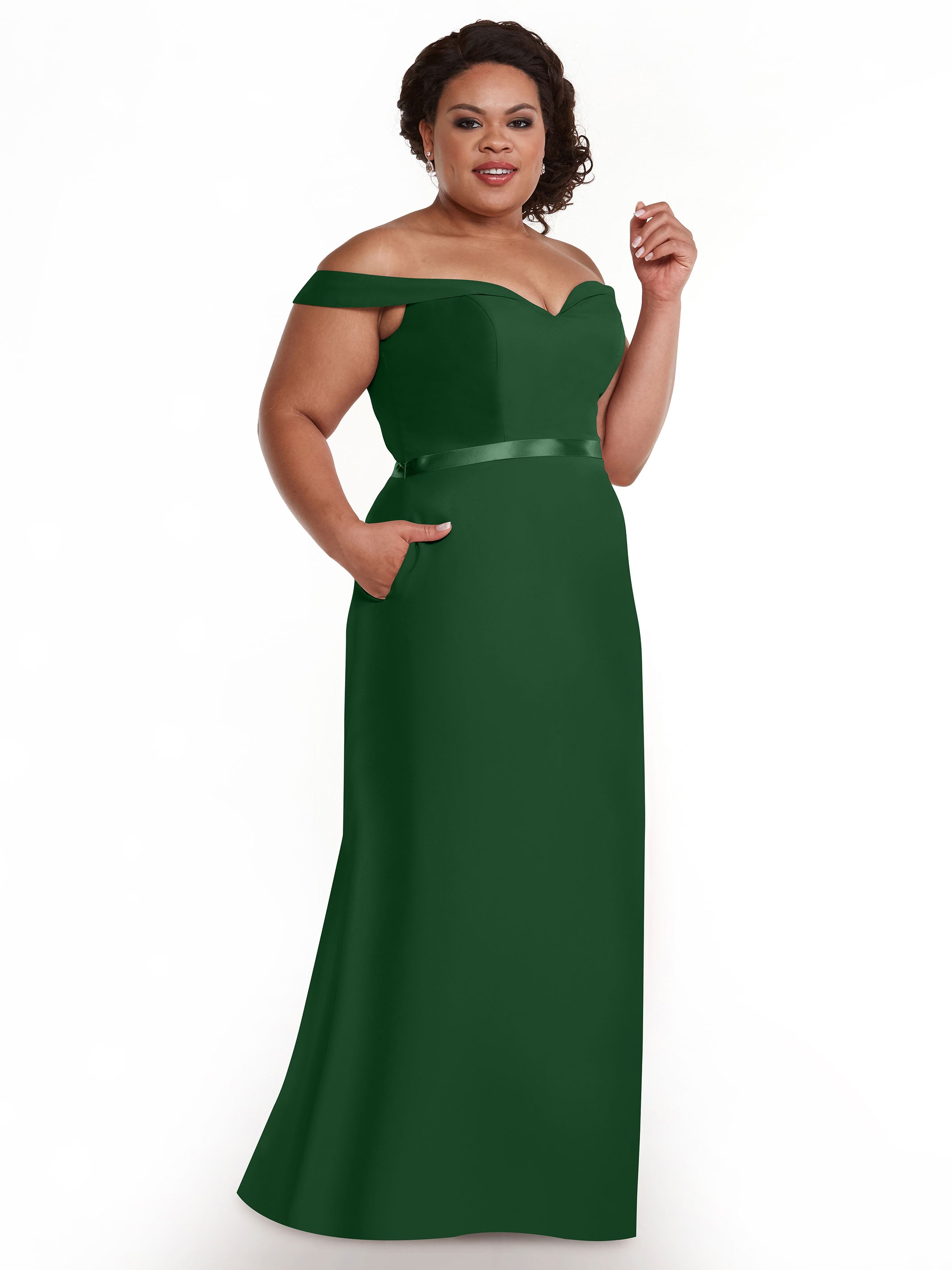 Elegant Off-the-Shoulder Chiffon A-Line Bridesmaid Dress with Sash - Perfect for Weddings, Formal Events & Special Occasions