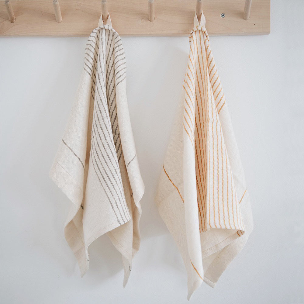 Premium Ethiopian Cotton Tea Towel Set - Absorbent & Durable Kitchen Towels for Drying Dishes, Glassware & Hands - Soft Stone Wash Finish - Ideal for Daily Kitchen Use & Gift Giving