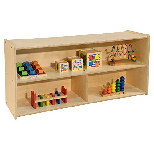 Contender-C12430 2-Shelf Kids Storage Organizer - Greenguard Gold Certified Wooden Cabinet for Books, Toys & Art Supplies | Made in USA | Perfect for Nursery, Playroom & Classroom Organization