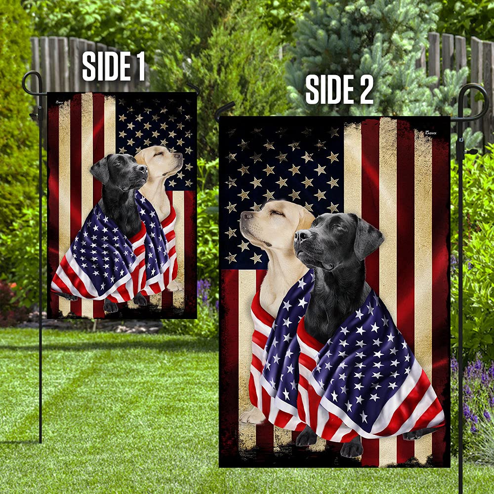 FLAGWIX Black and Yellow Labrador Retriever Double Sided Garden Flag - 11.5