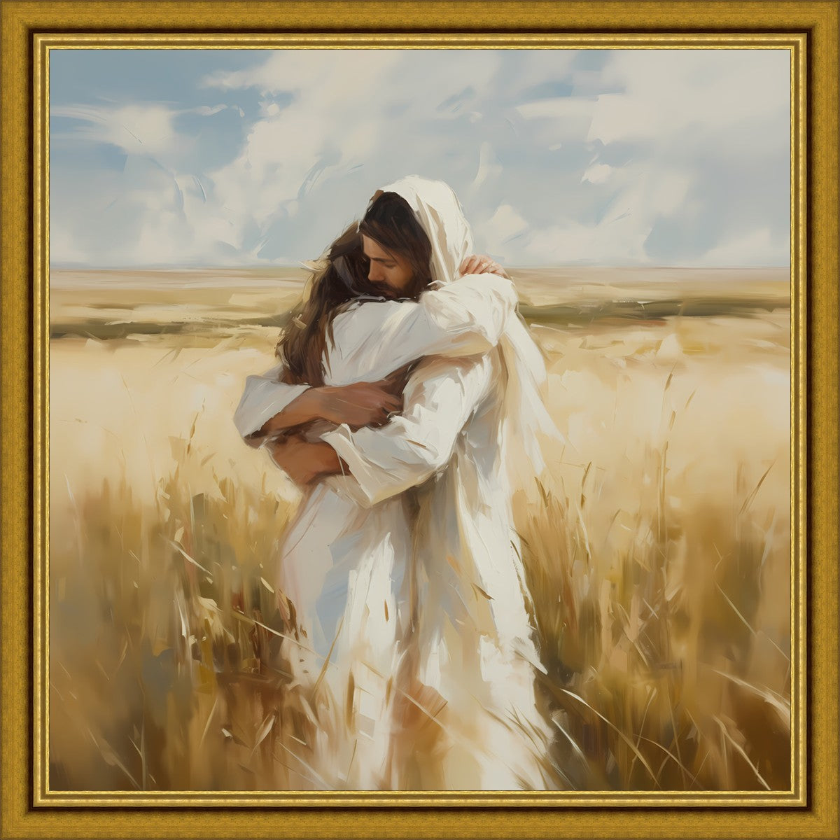 Arms of Mercy Large Wall Art - Elegant Canvas Painting for Living Room, Bedroom & Office Decor - Perfect for Home & Commercial Spaces
