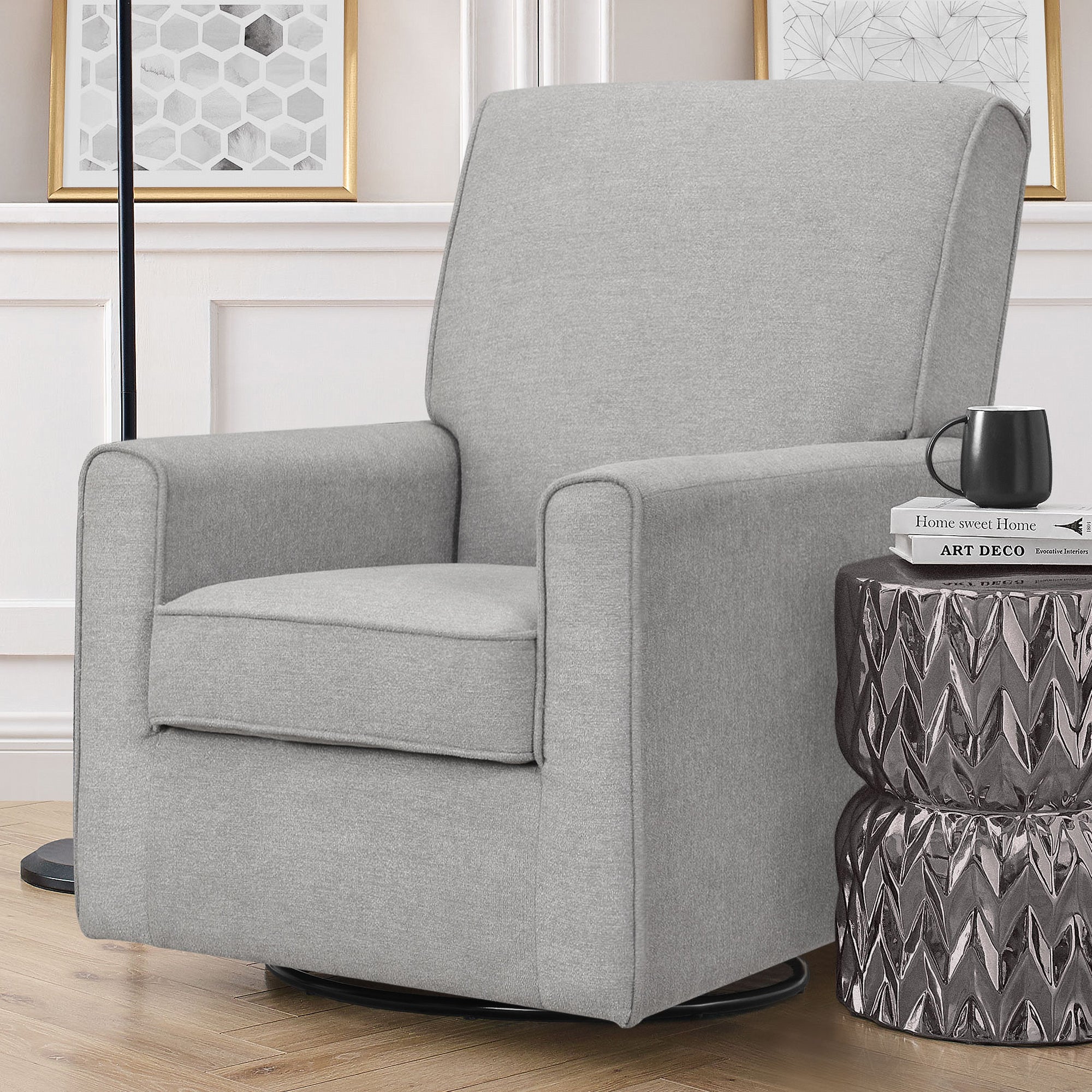 Sophie Nursery Glider Swivel Chair with LiveSmart Fabric - Ultra Soft Rocking Recliner for Breastfeeding & Baby Nursery - Perfect for Nursing, Reading & Relaxing in Nursery or Living Room