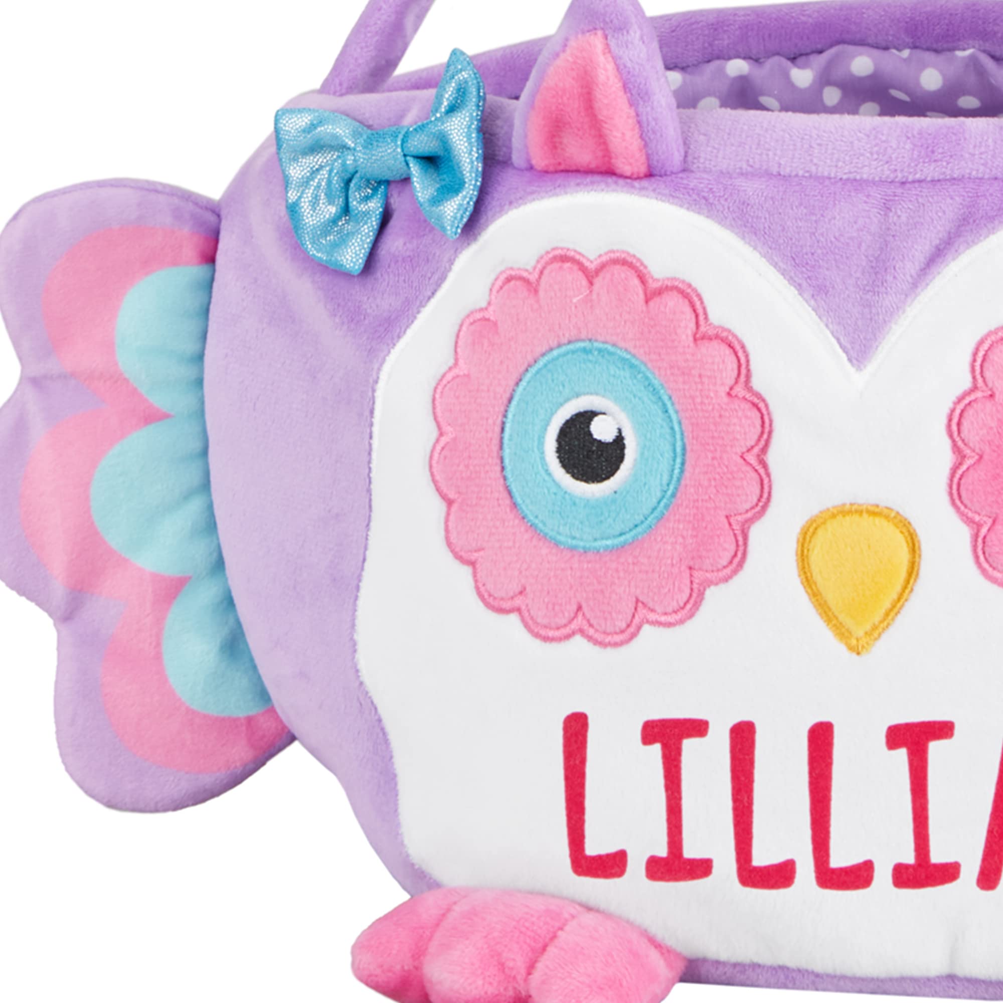 Personalized Easter Basket for Kids - Custom Name Plush Furry Critter Gift for Boys & Girls - Fillable Basket with Optional Easter Stuffers (Owl Design) - Perfect for Easter Egg Hunts, Spring Celebrations & Holiday Gifting