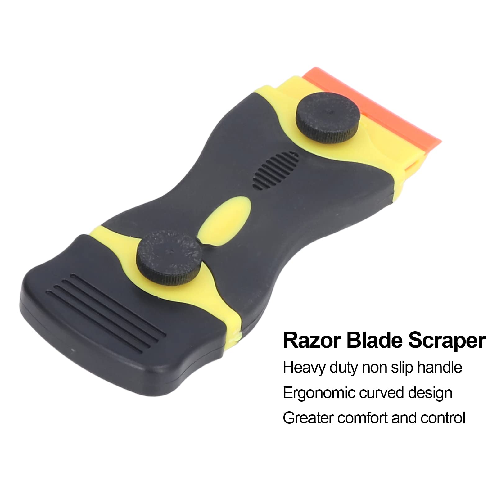 3-Piece Razor Blade Scraper Set with 9 Replacement Blades - Professional Scraper Tool for Removing Labels, Stickers, Decals, Glass & Stove Paint - Perfect for Home Improvement, DIY Projects, and Cleaning Tasks