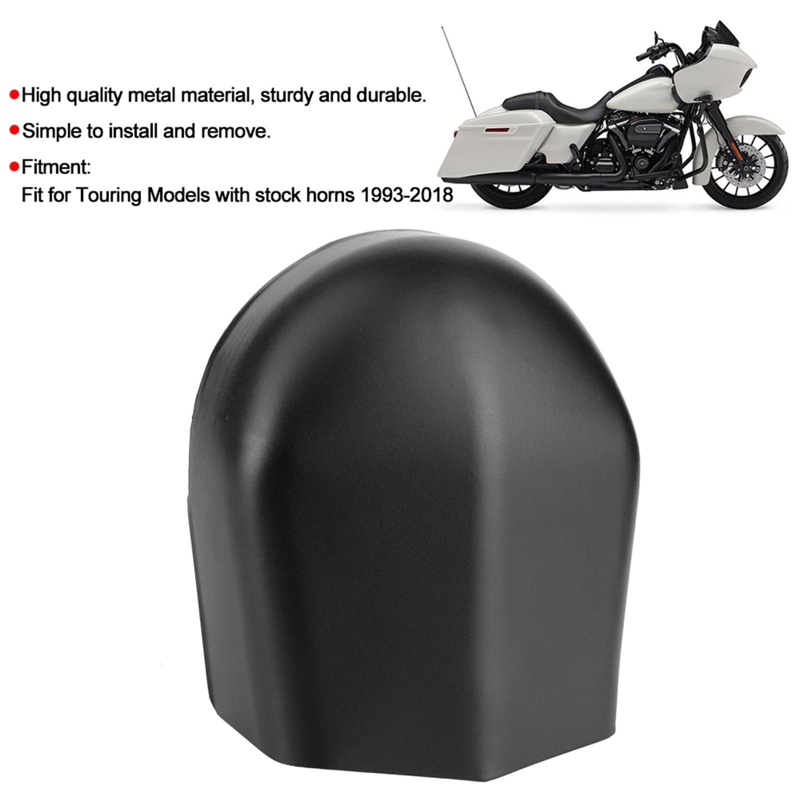 Round Horn Cover for Motorcycle - Replacement Horn Cover Compatible with Touring Models (1993-2018) - Matte Black Finish - Enhances Bike Aesthetics & Protects Stock Horns - Ideal for Cruisers, Road Trips & Motorcycle Customization