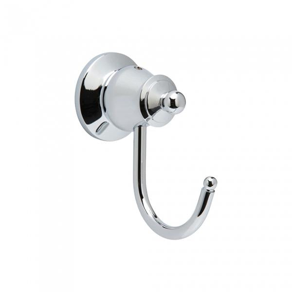 Fienza 81004 Lillian Chrome Robe Hook - Elegant Bathroom Wall Hooks for Towels, Robes & Coats - Perfect for Bathroom, Bedroom & Entryway Organization