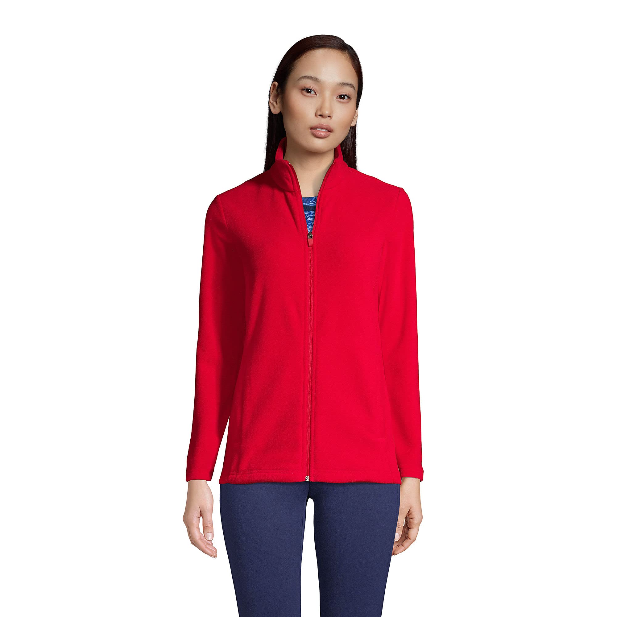 Lands' End Women's Fleece Full Zip Jacket - Soft Warm Winter Coat for Outdoor Activities, Hiking & Casual Wear