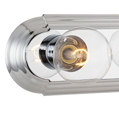 3-Light Chrome Bathroom Vanity Light Fixture - Modern LED Bathroom Lighting for Vanity Mirror - Perfect for Bathroom, Powder Room & Dressing Area Makeup Lighting