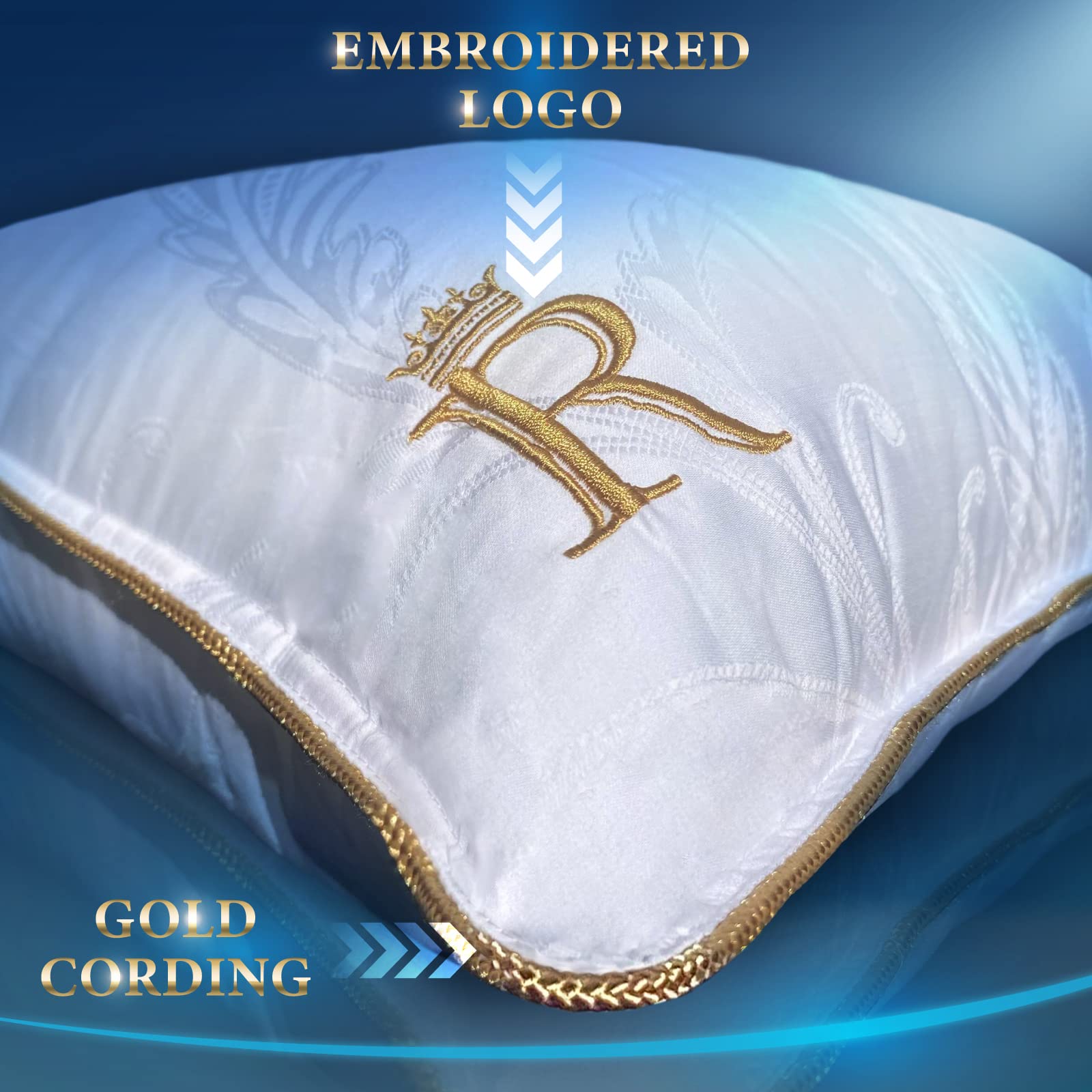 Royal Therapy Standard Size Pillows Set of 2 (20x26 in) - Hypoallergenic Adjustable Goose Down Alternative Pillows for Back, Side & Stomach Sleepers | Perfect for Home, Hotel & Travel Use