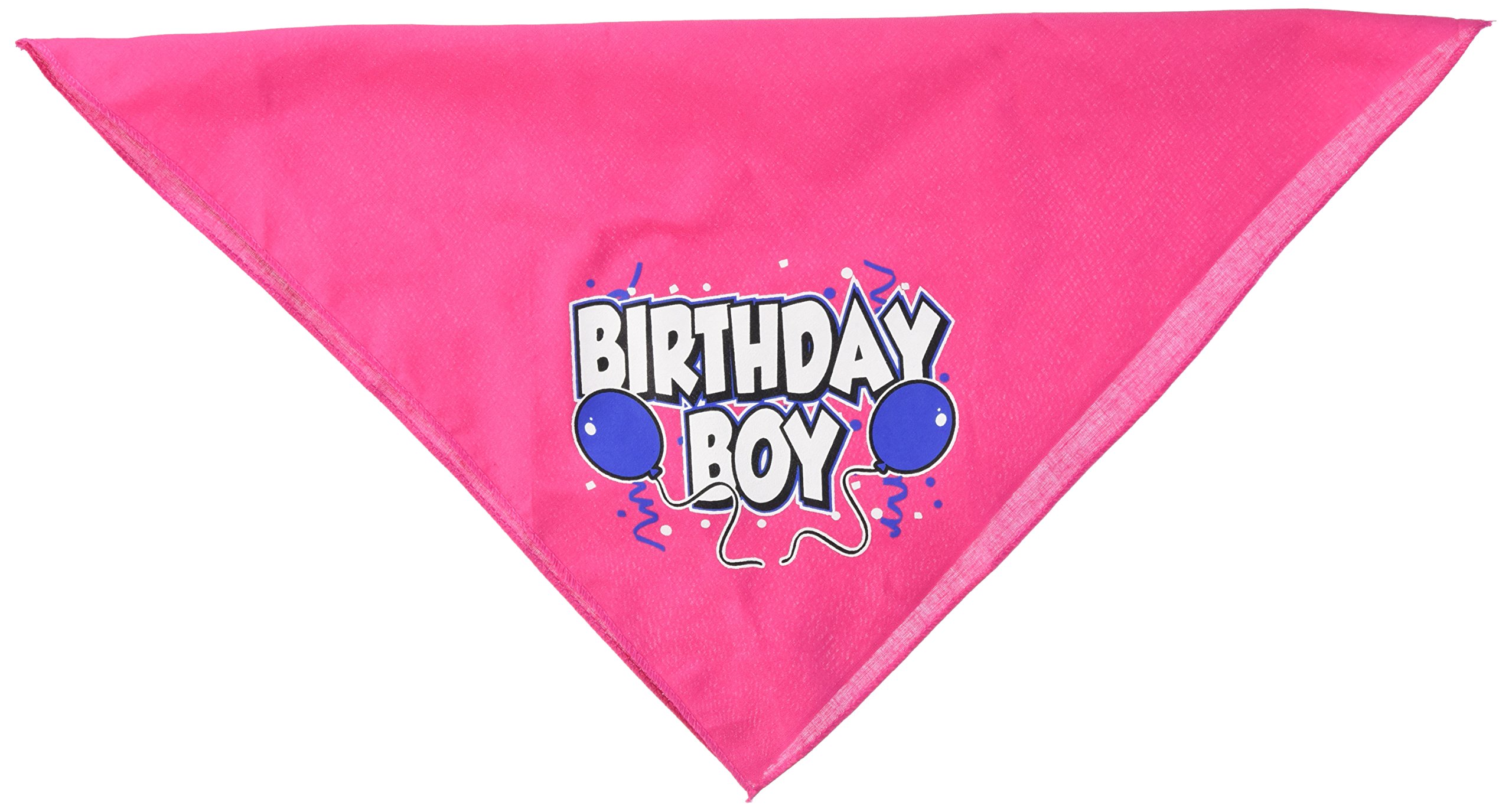 Custom Printed Dog Bandana - Birthday Girl or Birthday Boy - Bright Pink Large Pet Bandana for Birthday Parties & Celebrations