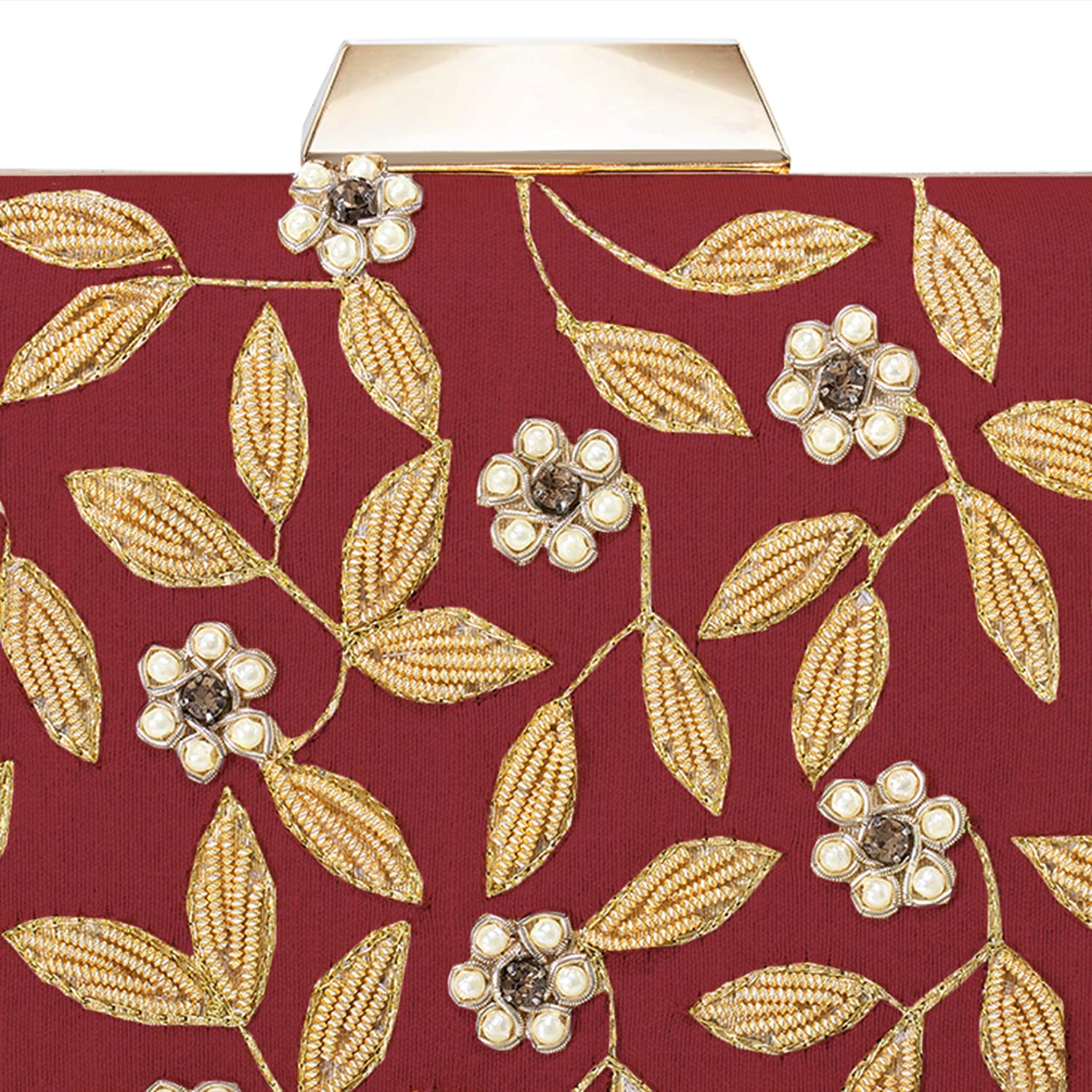 Indian Clutch Purse for Women - Handmade Bridal Evening Bag for Wedding & Party