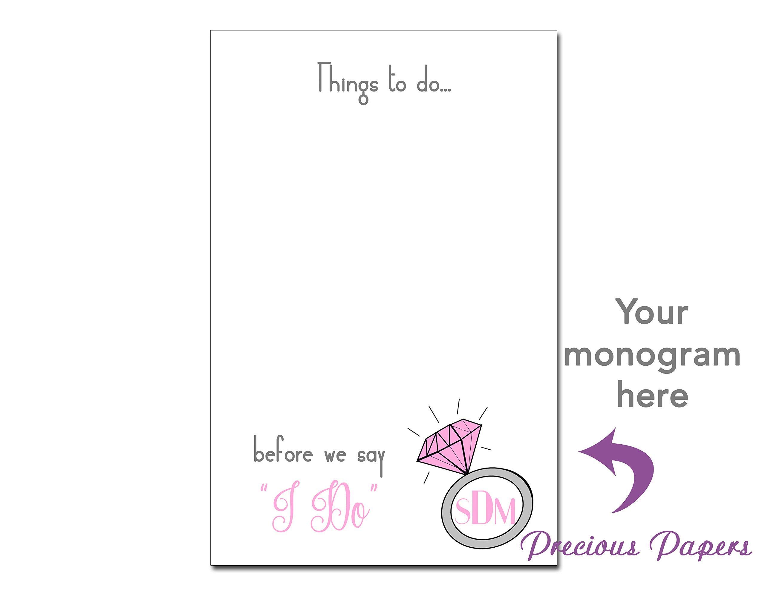 Bride To Be Notepad - Personalized Blue Engagement Ring Gift for Wedding Planning