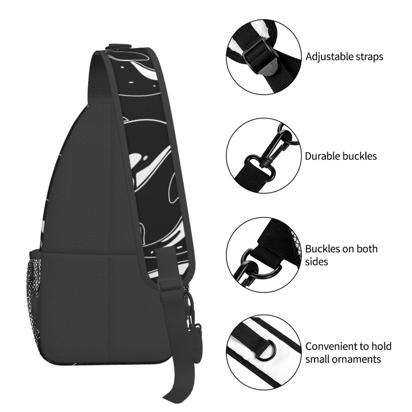 Orca Killer Crossbody Sling Backpack - Unisex Travel & Hiking Bag