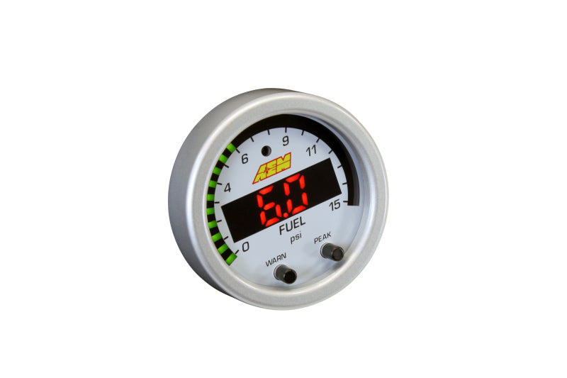 AEM X Series 0-15psi Pressure Gauge Kit - High Performance Fuel Pressure Monitoring for Cars, Trucks & Racing Vehicles