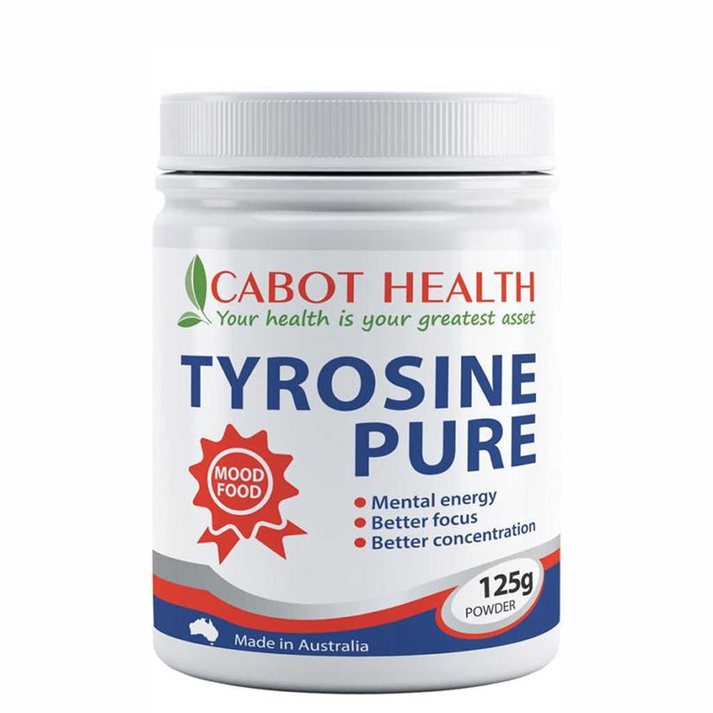 Cabot Health L-Tyrosine Powder - Pure Mood & Brain Support Supplement for Focus, Stress Relief & Mental Clarity - Ideal for Work, Study & Daily Wellness