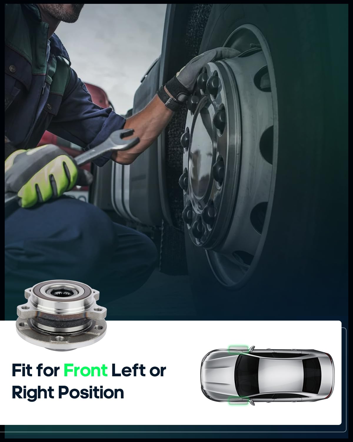 SCITOO Wheel Hub Bearing Kit - Compatible with 2014-2017 Jeep Cherokee Front Wheel (513349) - 2-Piece Set for Smooth Ride & Off-Road Performance