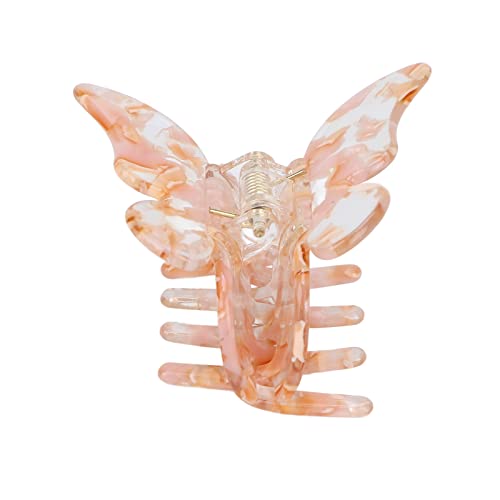 Lightweight Transparent Acetate Hair Claw Clips for Women & Girls - Coral Orange Hair Accessories for Ponytails, Buns & Everyday Styling