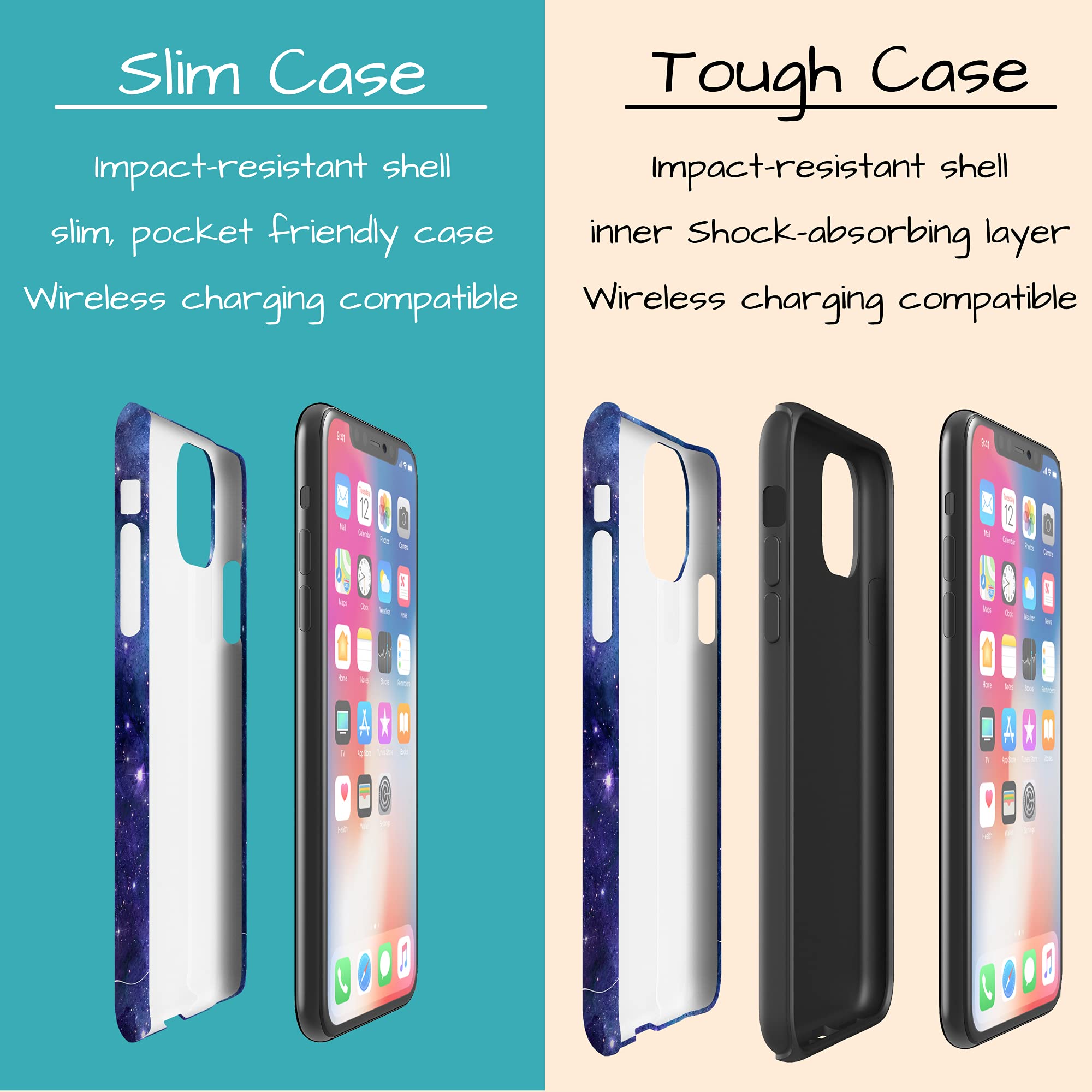 Custom Galaxy Space Phone Case - Personalized Name Striped Design for iPhone 16 Plus/15 Pro Max/14/13 Mini/12/11/X/XS Max/XR/7/8 - Durable Protective Cover for Everyday Use, Travel & Gifts