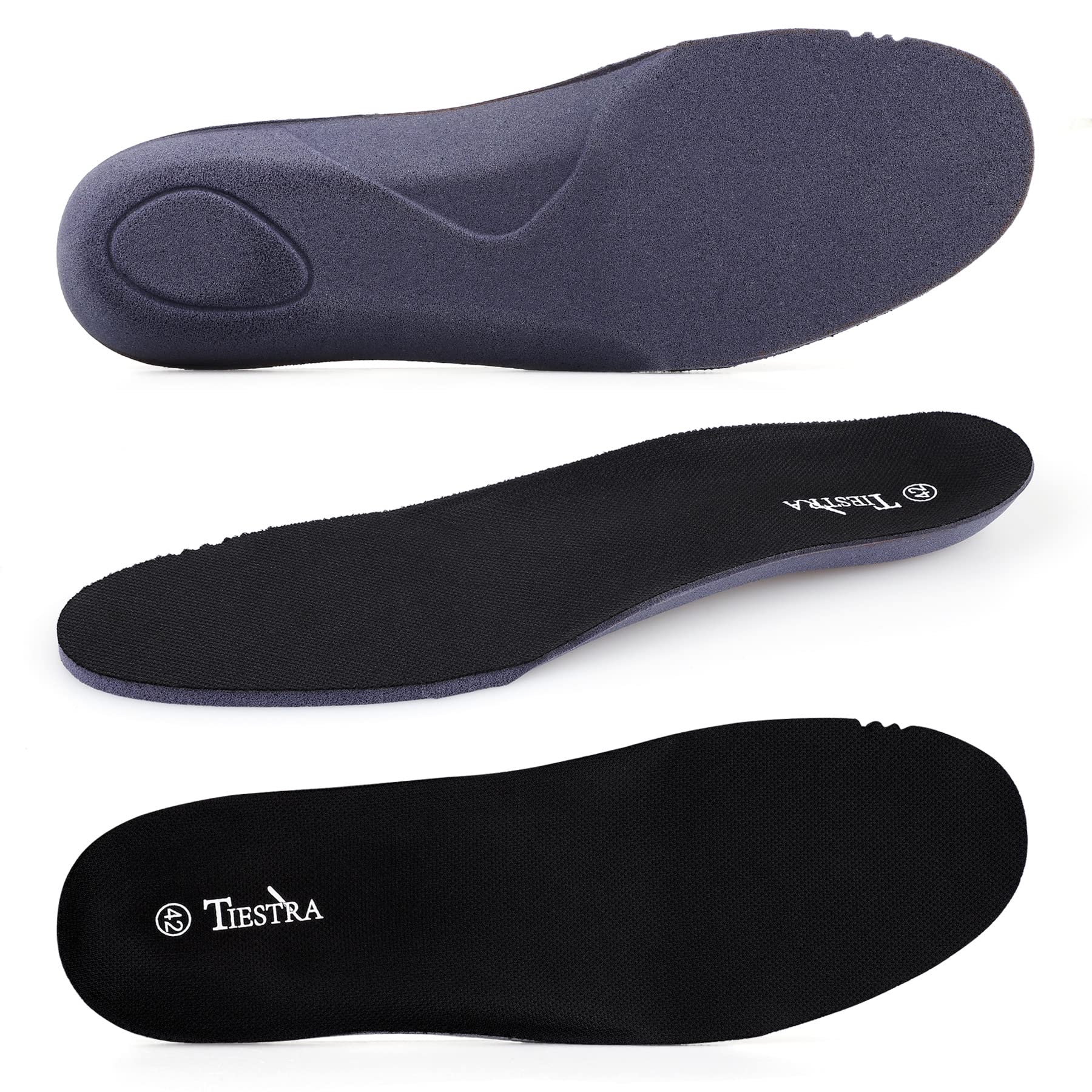 **Men's Memory Foam Shoe Insoles - Shock Absorption & Cushioning for Work Boots & Running Shoes - Comfort Inserts for Foot Relief - Black 44EU/US11 - Perfect for All-Day Wear, Standing Jobs & Active Lifestyles**