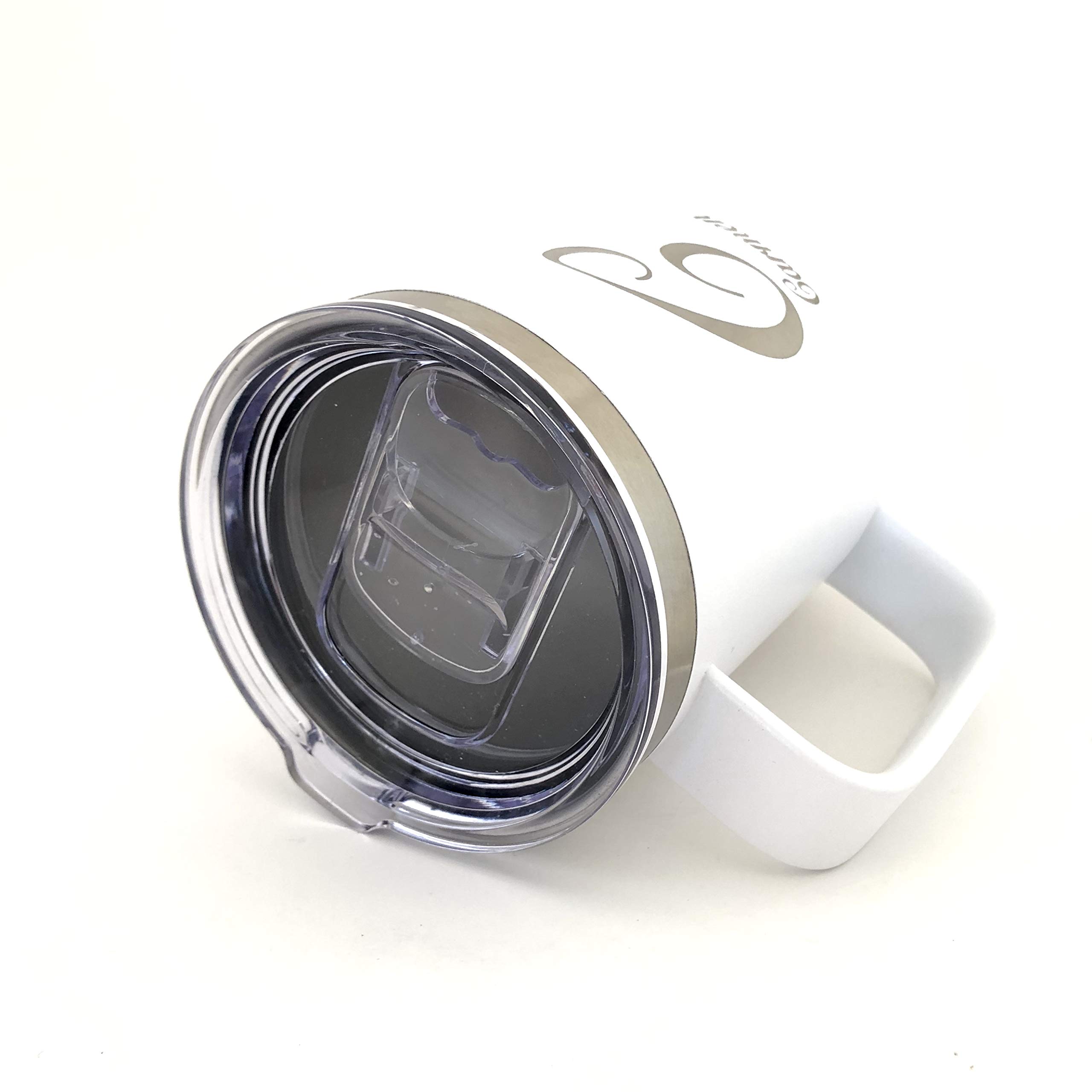 Custom Engraved Monogram Insulated Coffee Mug - White for Office & Travel