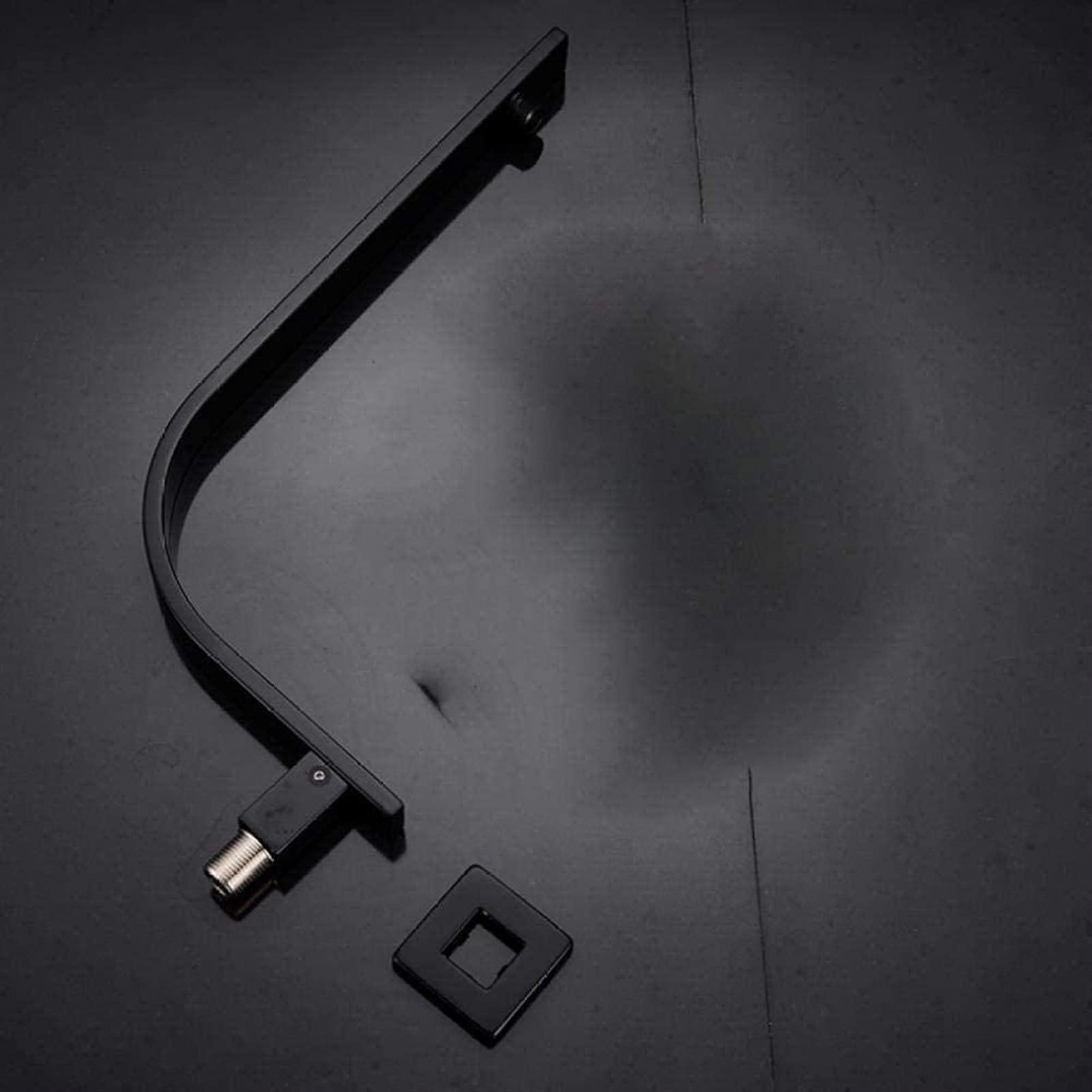Premium Black Square Stainless Steel Gooseneck Shower Faucet - Wall Mounted Rainfall Shower Pipe with Square Arm for Modern Bathrooms | Perfect for Spa-Like Shower Experience & Luxury Bathroom Upgrades