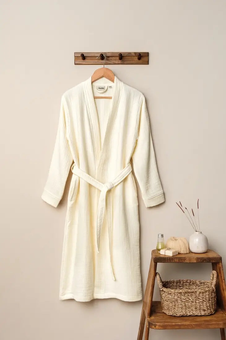 Luxury Spa Robe for Women - 100% Premium Gauze Cotton Extra Soft Bathrobe - Perfect for Relaxation, Massage, and Home Spa Days