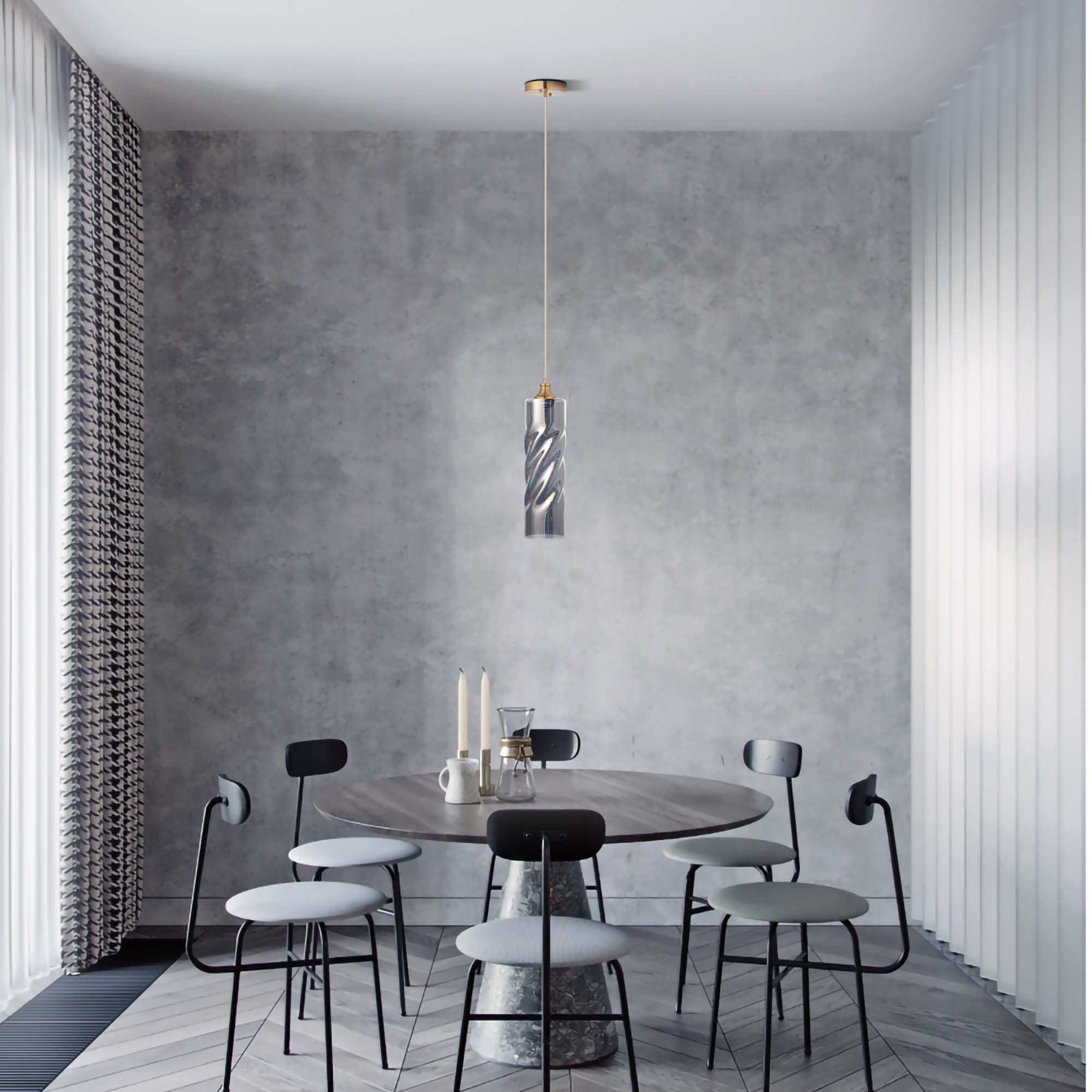 CARRO HOME Gemini Cylinder Ombre Glass Pendant Light - Modern Hanging Fixture for Dining Room, Kitchen Island & Bedroom Lighting Decor
