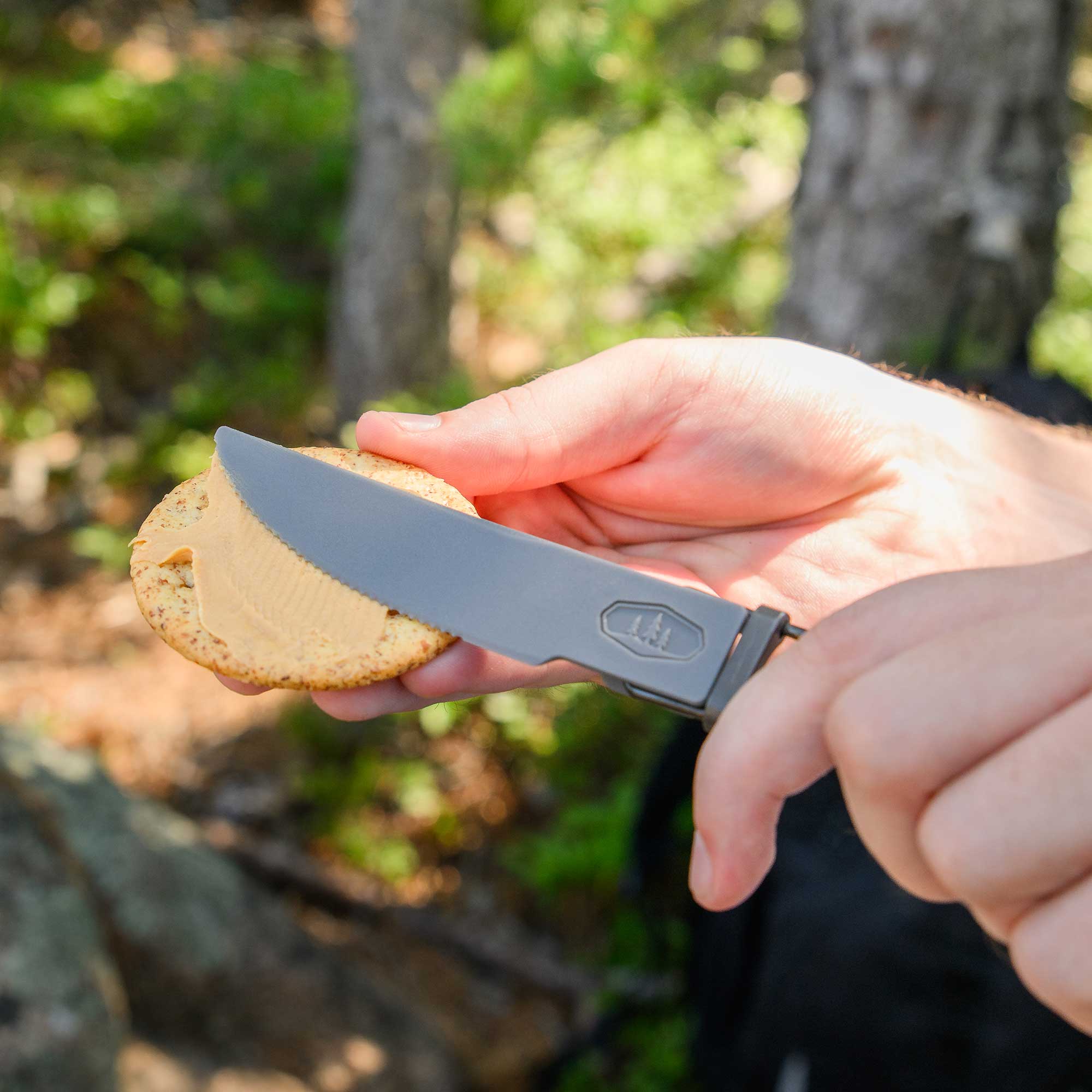 Premium Tekk Trio Folding Cutlery Set - Compact Travel Utensils (Knife, Fork, Spoon) | Lightweight & Durable Grey Camping Cutlery for Hiking, Picnics, Backpacking & Outdoor Adventures