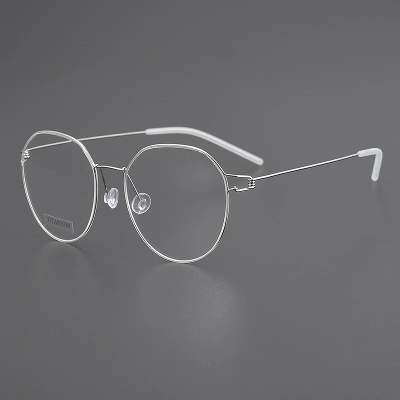Stylish Black Titanium Full Rim Round Eyeglasses for Women - Lightweight & Durable Flat Top Frame - Perfect for Office, Reading & Everyday Fashion