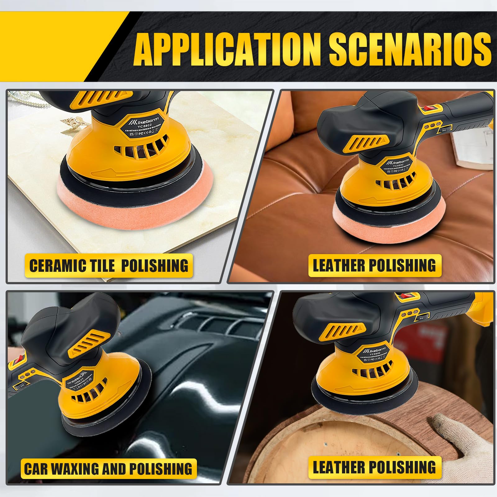 **20V Cordless Car Buffer Polisher for Dewalt Battery - 6 Speed Adjustable Up to 6000RPM - Perfect for Car Detailing, Polishing & Waxing (Battery Not Included) - Ideal for DIY Auto Care & Professional Detailing**