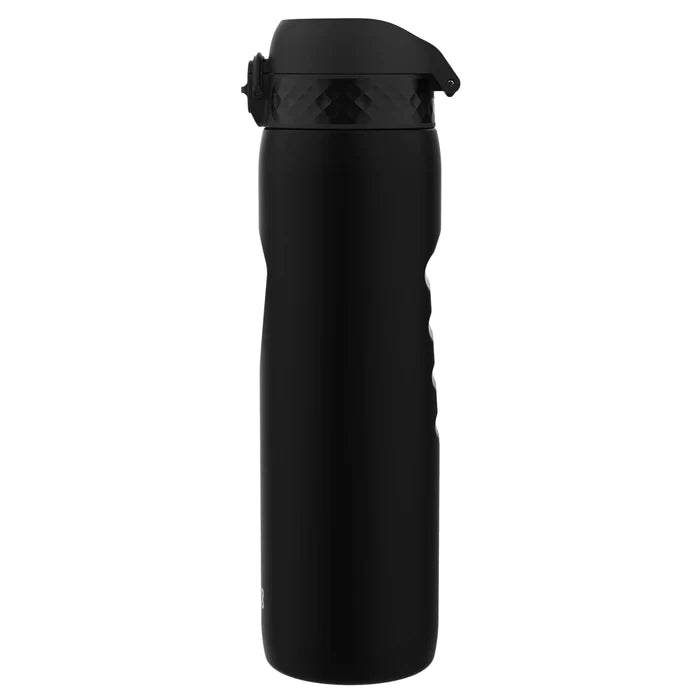 Ion8 Leakproof Water Bottle 1L - BPA Free Stainless Steel Vacuum Insulated Thermos for Hot & Cold Drinks - Perfect for Gym, Hiking, Travel & Office Use - Black