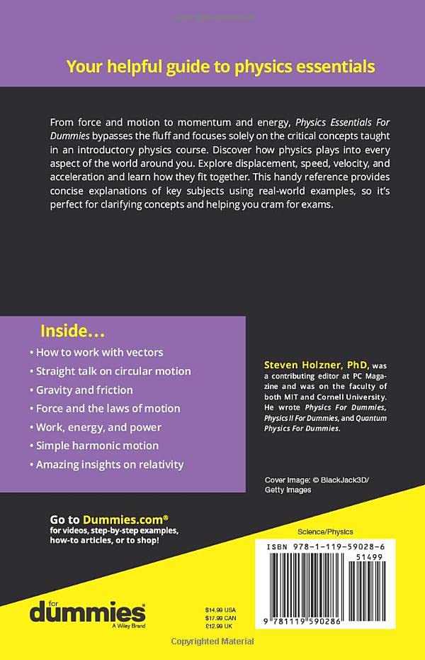 Physics Essentials For Dummies - Easy Guide to Basic Physics Concepts | Perfect for Students & Self-Learners | Study Aid, Homework Help & Science Reference