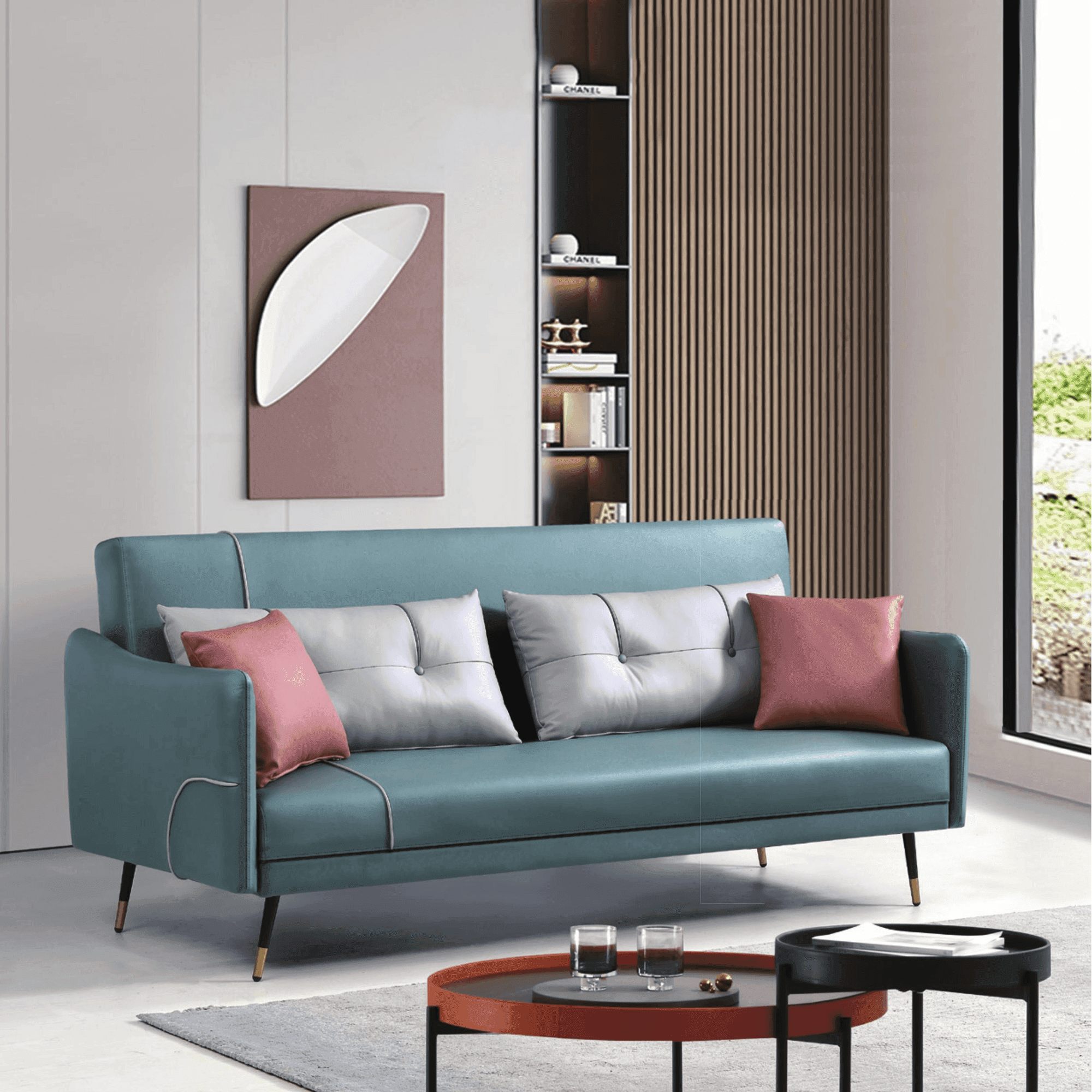 Kaela Leathaire Convertible Sofa Bed - 3-in-1 Folding Futon Couch with Storage | Perfect for Small Spaces, Guest Rooms & Apartments