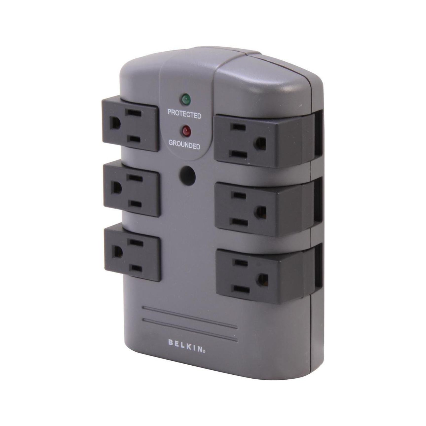 Belkin 6-Outlet Pivot Plug Surge Protector with Wall Mount - Power Strip for Home Office, Gaming Setup & Electronics Protection