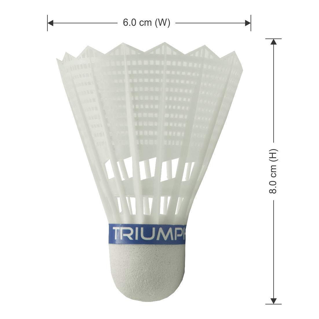 TRIUMPH MAXIS-350 White Nylon Badminton Shuttlecocks - 2 Sets (6 Pcs Total) - Durable & Consistent Flight for Training & Recreational Play