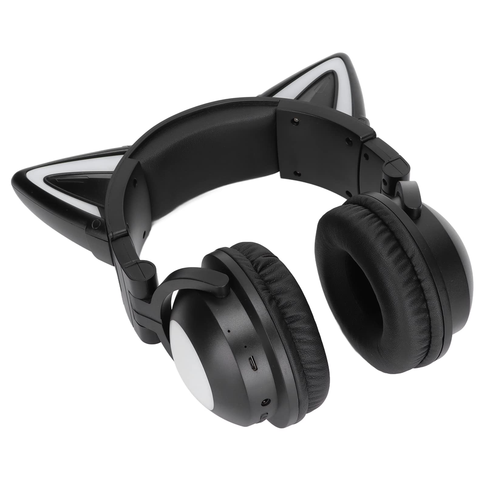 Wireless & Wired Cat Ear Headphones with Built-in Microphone - Foldable Bluetooth Gaming Headset for Girls, Teens & School Use - Perfect for Gaming, Online Classes & Music Listening