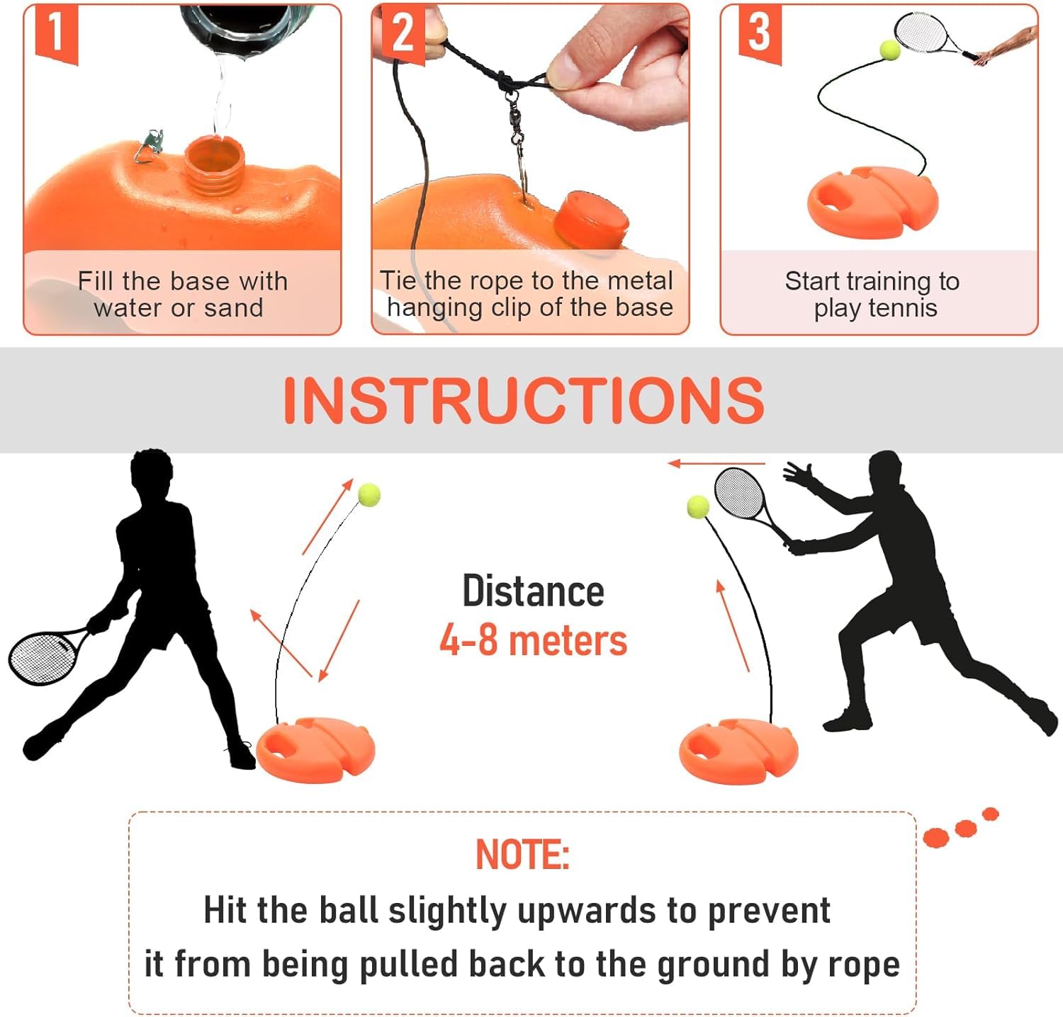 Solo Tennis Trainer Rebound Ball with String - Portable Tennis Practice Equipment for Self-Training | Includes 3 Tennis Balls & Elastic Cord | Perfect for Beginners & Adults | Indoor & Outdoor Use