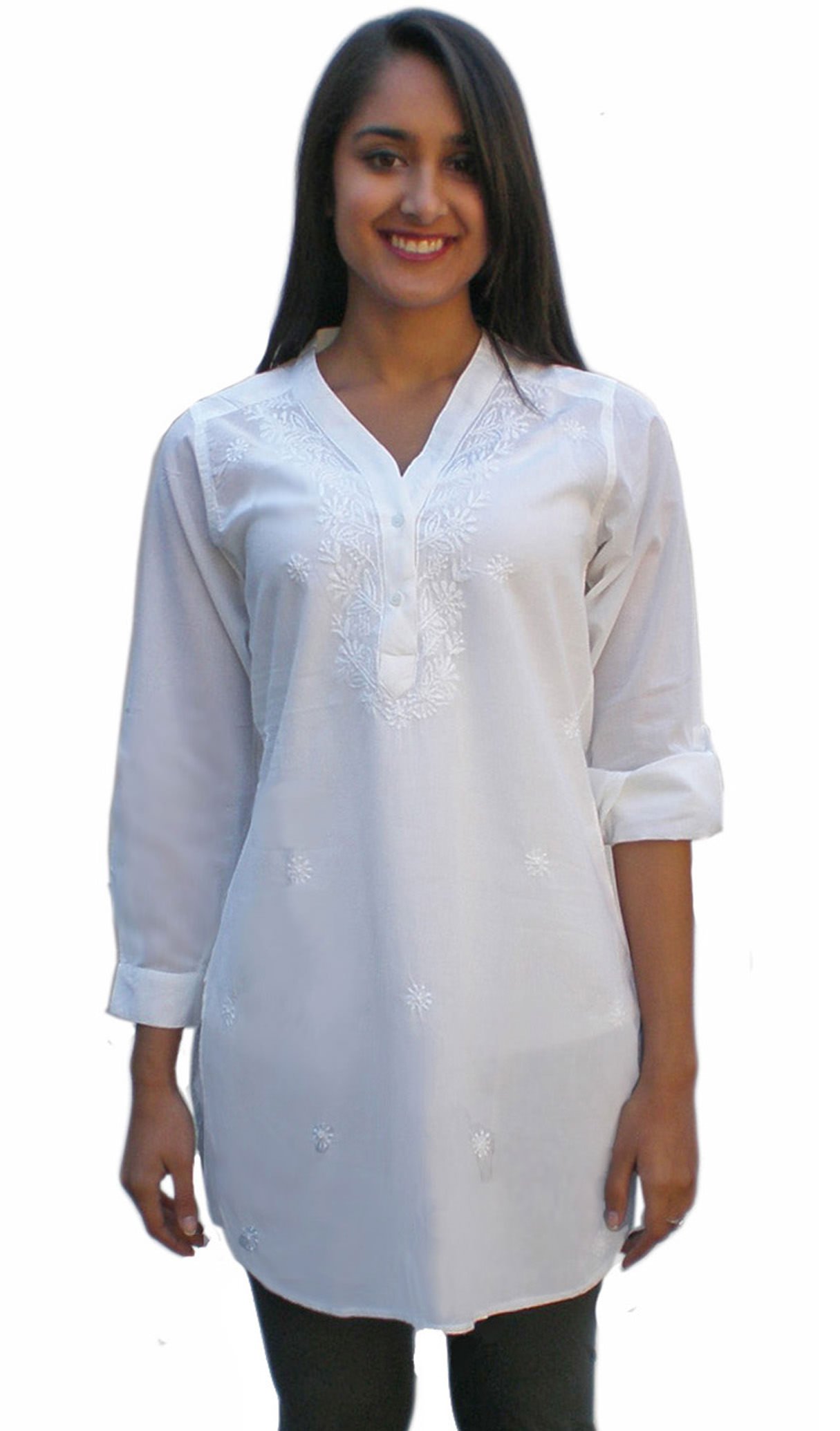 Pure Cotton Hand Embroidered Kurti Top for Women | Traditional Indian Tunic Blouse | Comfortable & Breathable for Casual Wear, Office & Festive Occasions