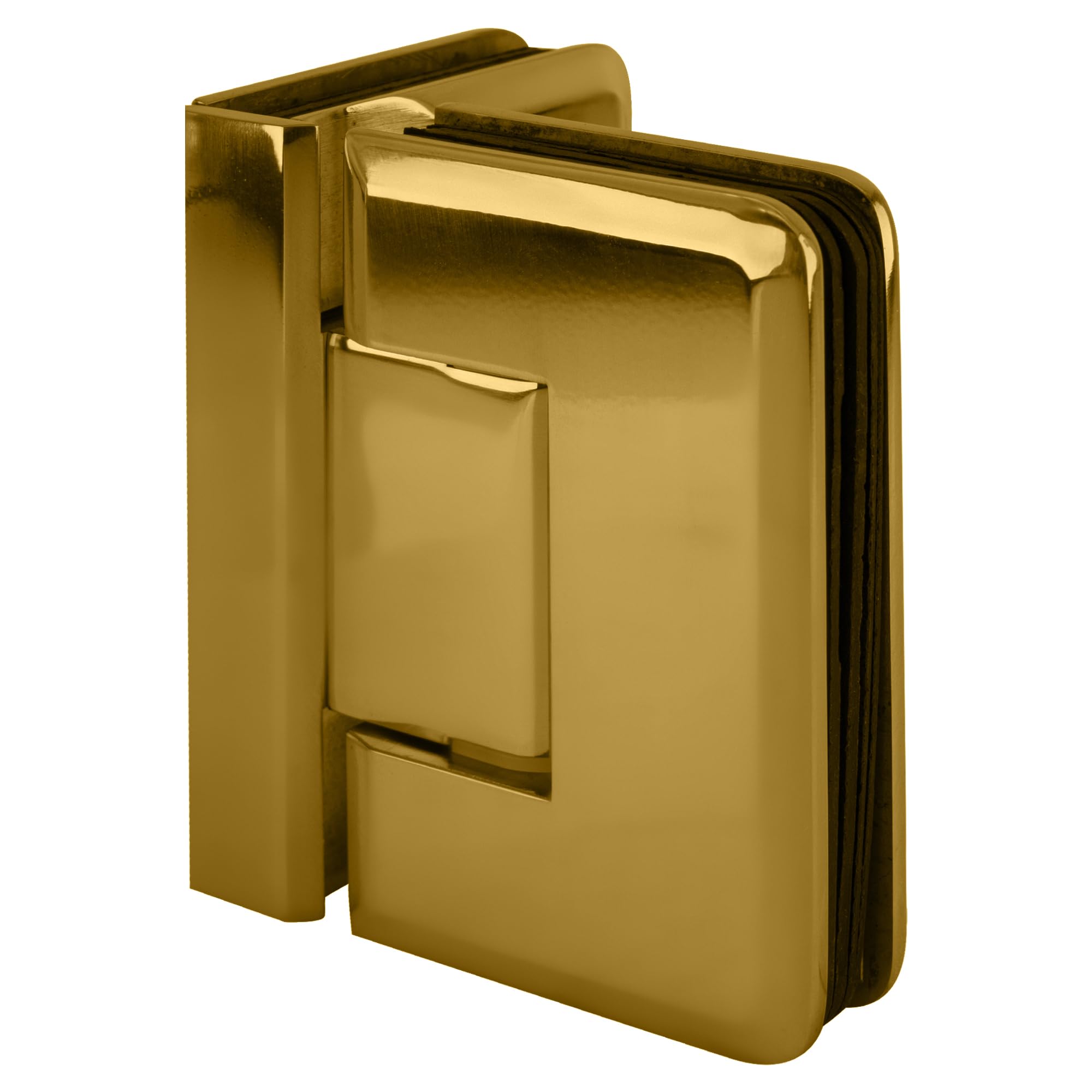 Brixwell H-P90GTG-LB Premium Glass-to-Glass Shower Door Hinge 90 Degree Brass - Durable Bathroom Hardware for Frameless Shower Enclosures & Modern Bathroom Designs