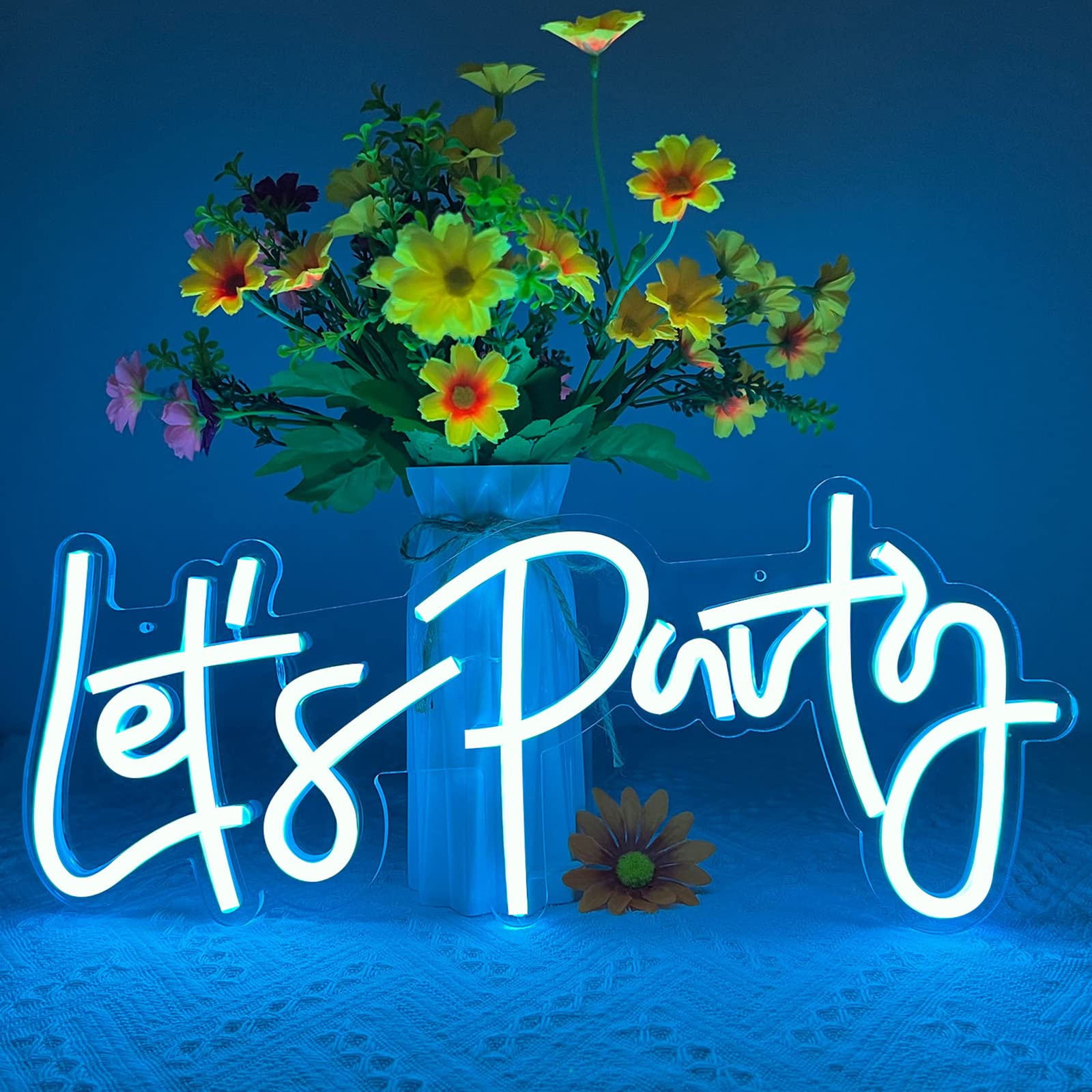 Blue LED Neon Sign for Wall Decor - Custom Party Lights for Bedroom, Living Room & Gamer Room | Perfect for Bachelorette, Engagement & Birthday Parties | Durable Aesthetic Lighting for Home & Events