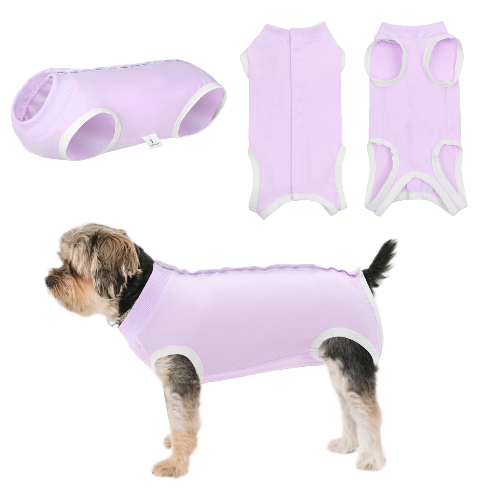 SAWMONG Dog Recovery Suit - Post-Surgery Protective Wear for Female & Male Dogs, Soft Surgical Onesie Alternative to E-Collar (Purple, Large) - Ideal for Spay/Neuter Recovery, Wound Protection & Comfort After Vet Procedures