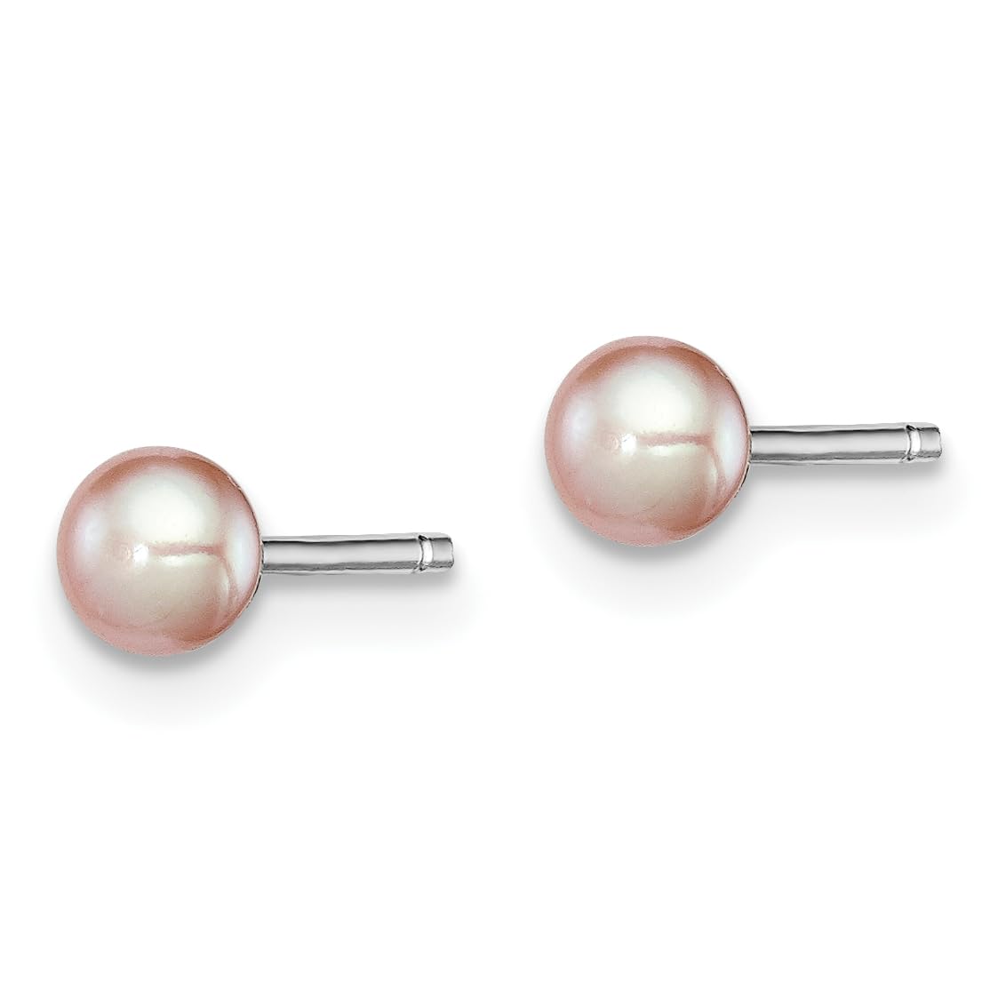 925 Sterling Silver 3mm Purple Freshwater Cultured Pearl Stud Earrings for Women - Elegant Button Pearl Jewelry for Daily Wear, Gift Giving & Special Occasions