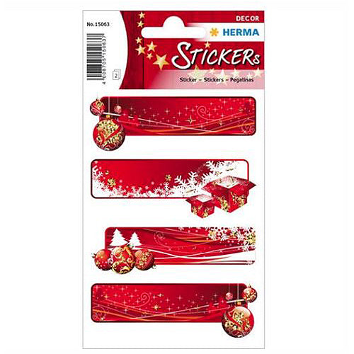 Red Glitter Stickers - 15063 Adhesive Labels for Gifts, DIY Crafts, Scrapbooking & Party Decorations