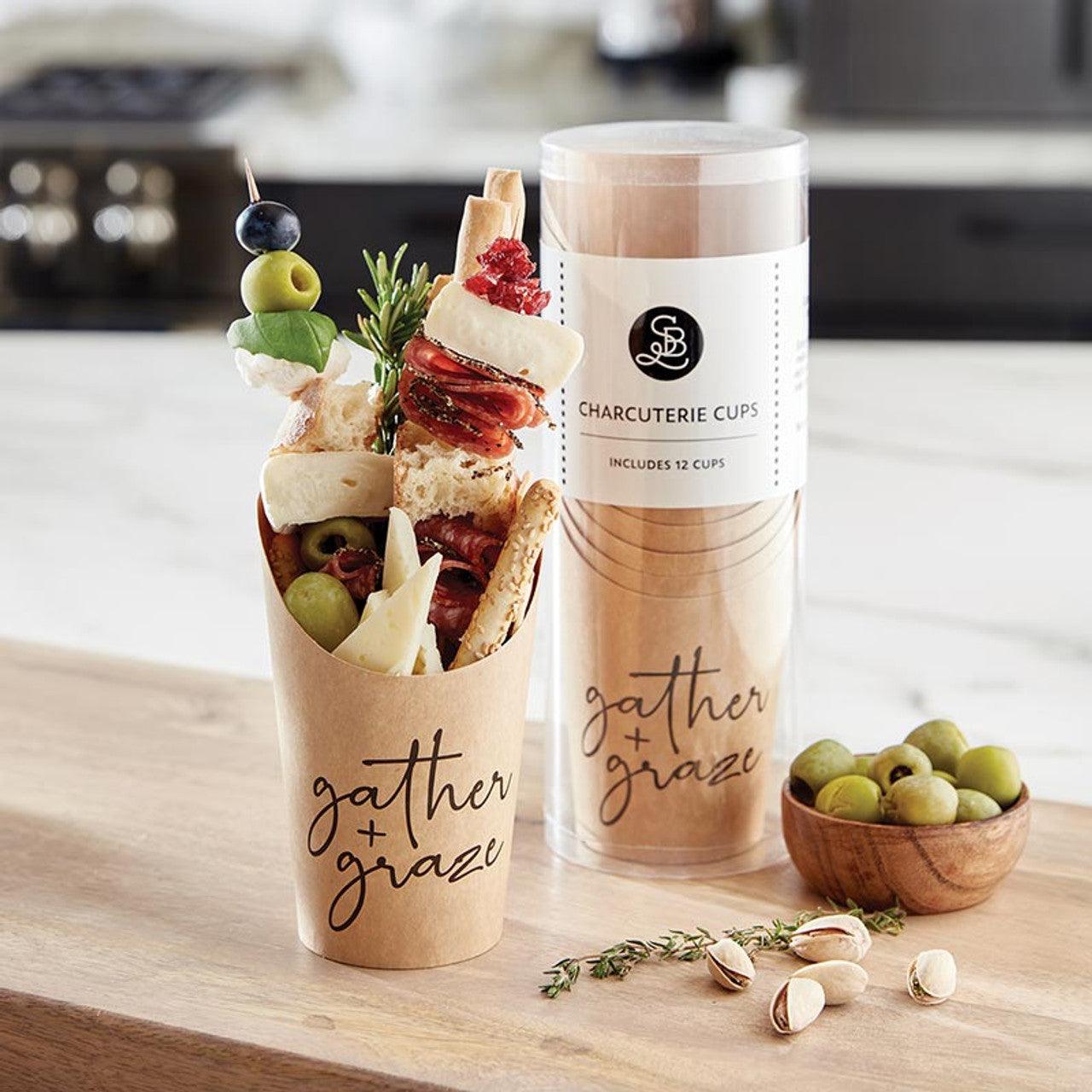 12-Pack Disposable Paper Charcuterie Cups - Eco-Friendly Mini Serving Trays for Cheese, Charcuterie & Appetizers - Perfect for Parties, Weddings & Entertaining