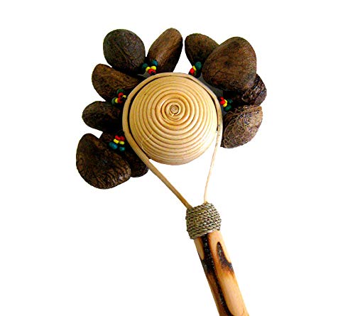 Jive Maracas Rattle - Wooden Percussion Instrument with Sacred Beads for Kids & Adults - Perfect for Music Class, Parties & Latin Dance Performances