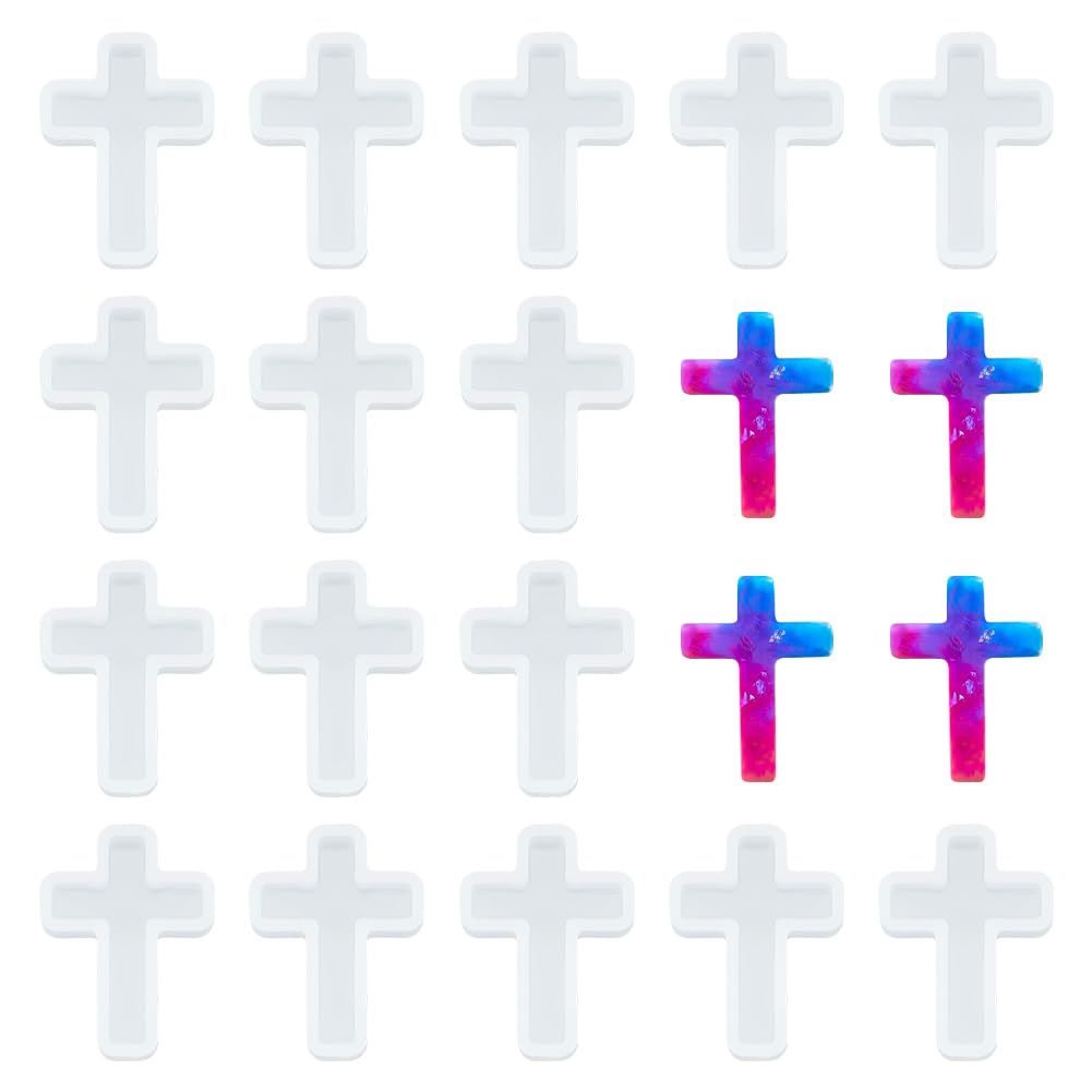 10Pcs Cross Silicone Resin Molds 1.5x1 Inch - Epoxy Crucifix Casting Molds for DIY Jewelry Making, Necklace Pendants & Craft Projects - Perfect for Religious Gifts, Home Decor, and Handmade Accessories