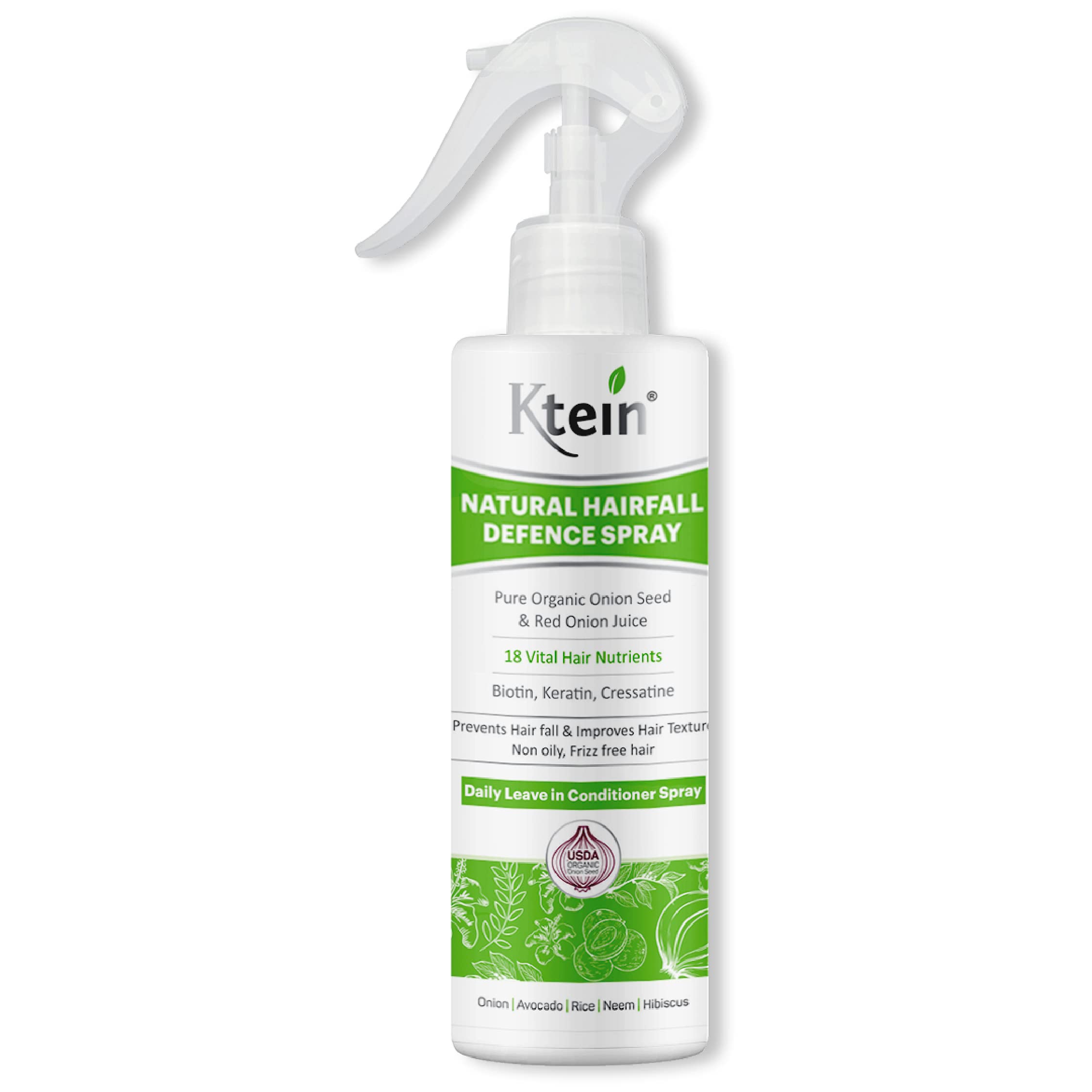 Ktein Onion Hair Spray (200ml) - Natural Hair Growth Treatment for Thinning Hair & Scalp Care - Perfect for Daily Use at Home or Salon