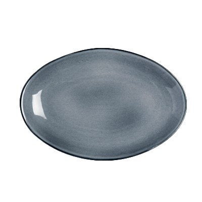 Steelite Anfora 15 x 10 Inch Oval Platter in Denali Gray - Set of 6 - Elegant Serving Dish for Dinner Parties, Buffets & Holiday Entertaining