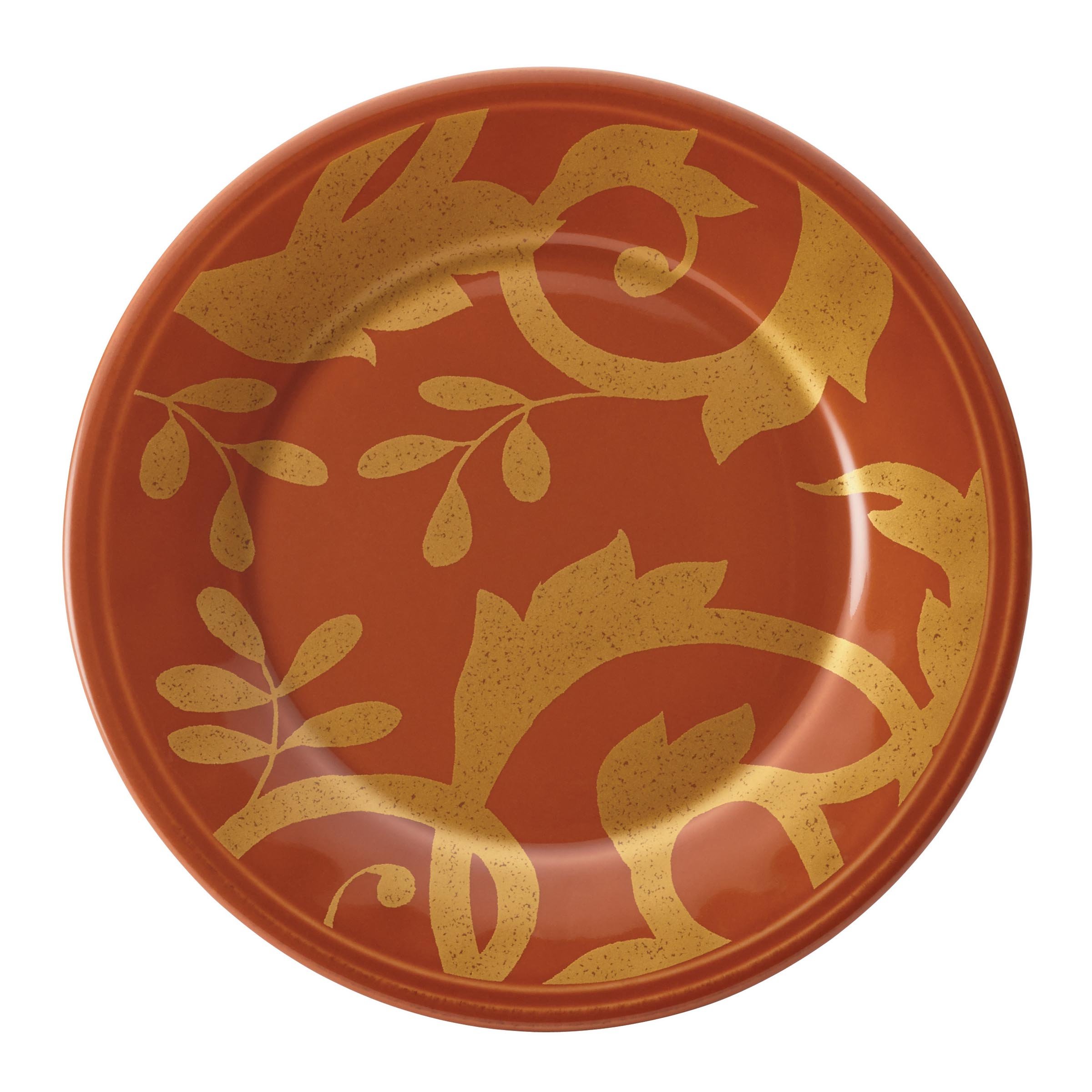 Rachael Ray Gold Scroll 4-Piece Round Appetizer Plate Set - Elegant Dinnerware for Parties, Appetizers & Entertaining - Perfect for Cocktail Parties, Weddings & Holiday Gatherings